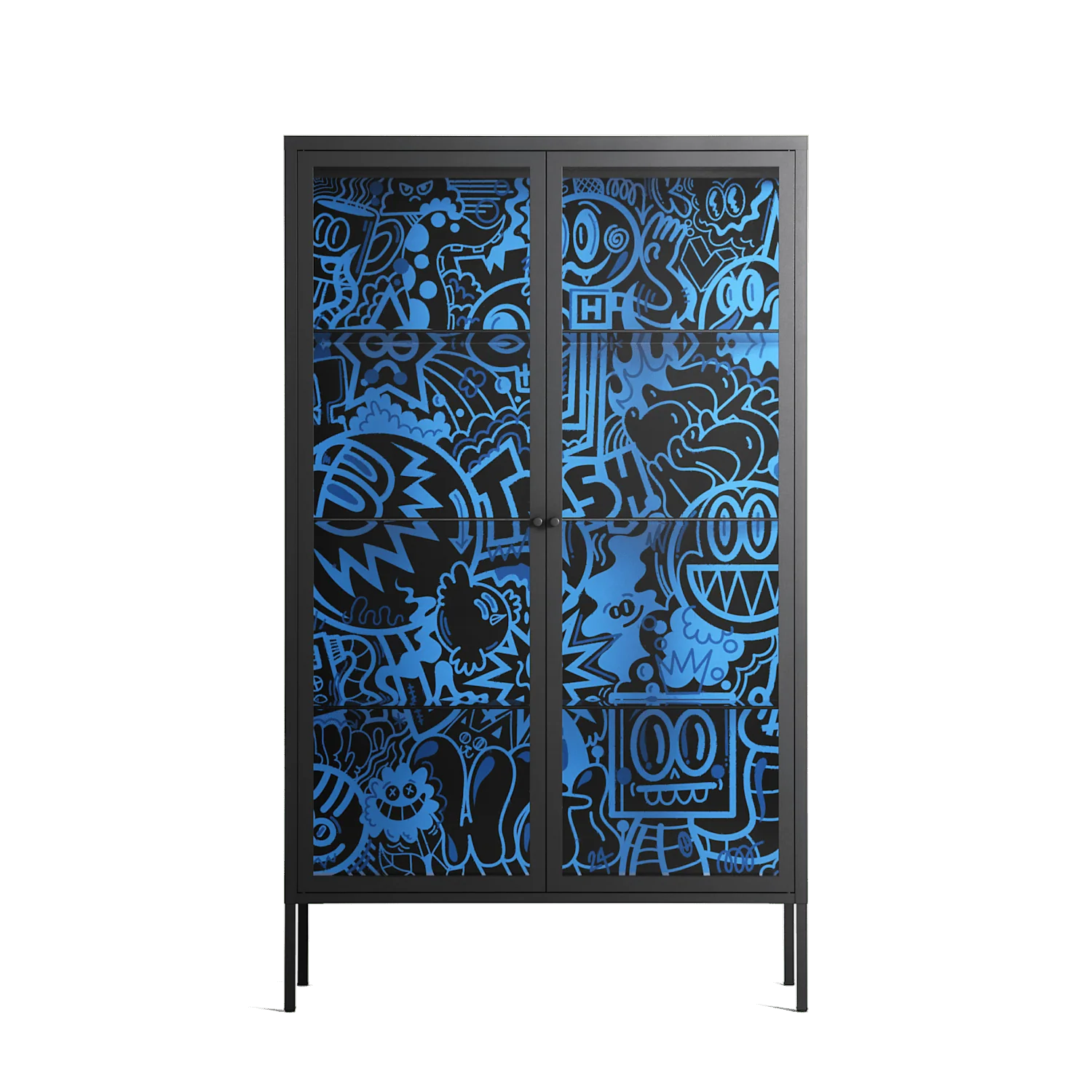 The Blue Line - Cabinet - Craig Watkins - Antracite - Clear glass