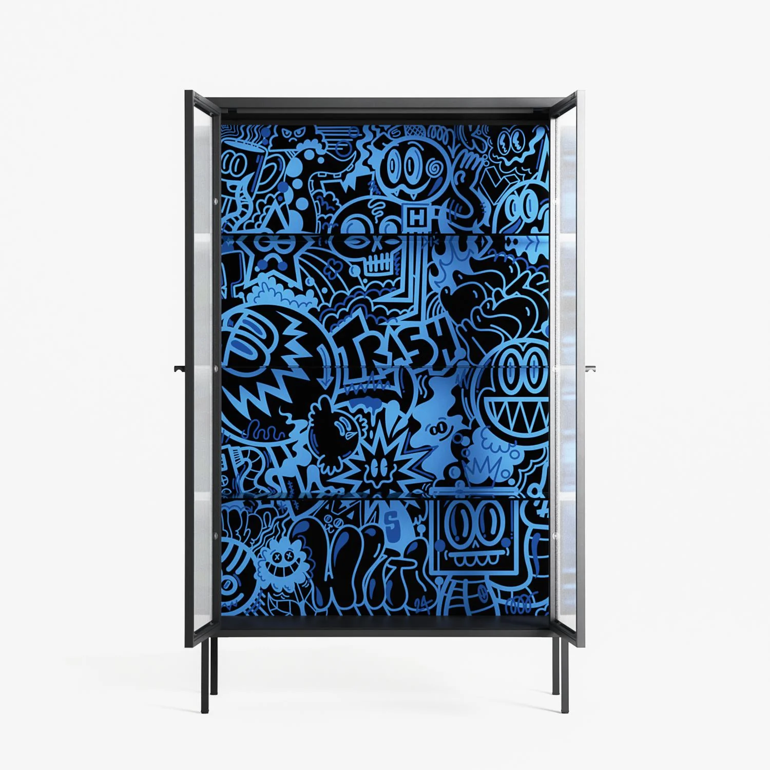 The Blue Line - Cabinet - Craig Watkins - Antracite - Reeded glass - Image 3