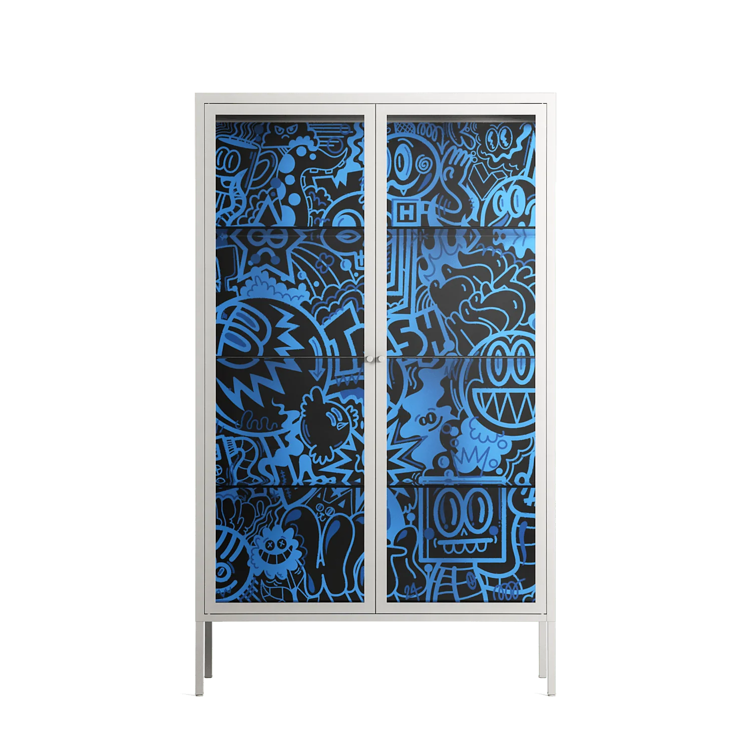 The Blue Line - Cabinet - Craig Watkins - Chalk - Clear glass