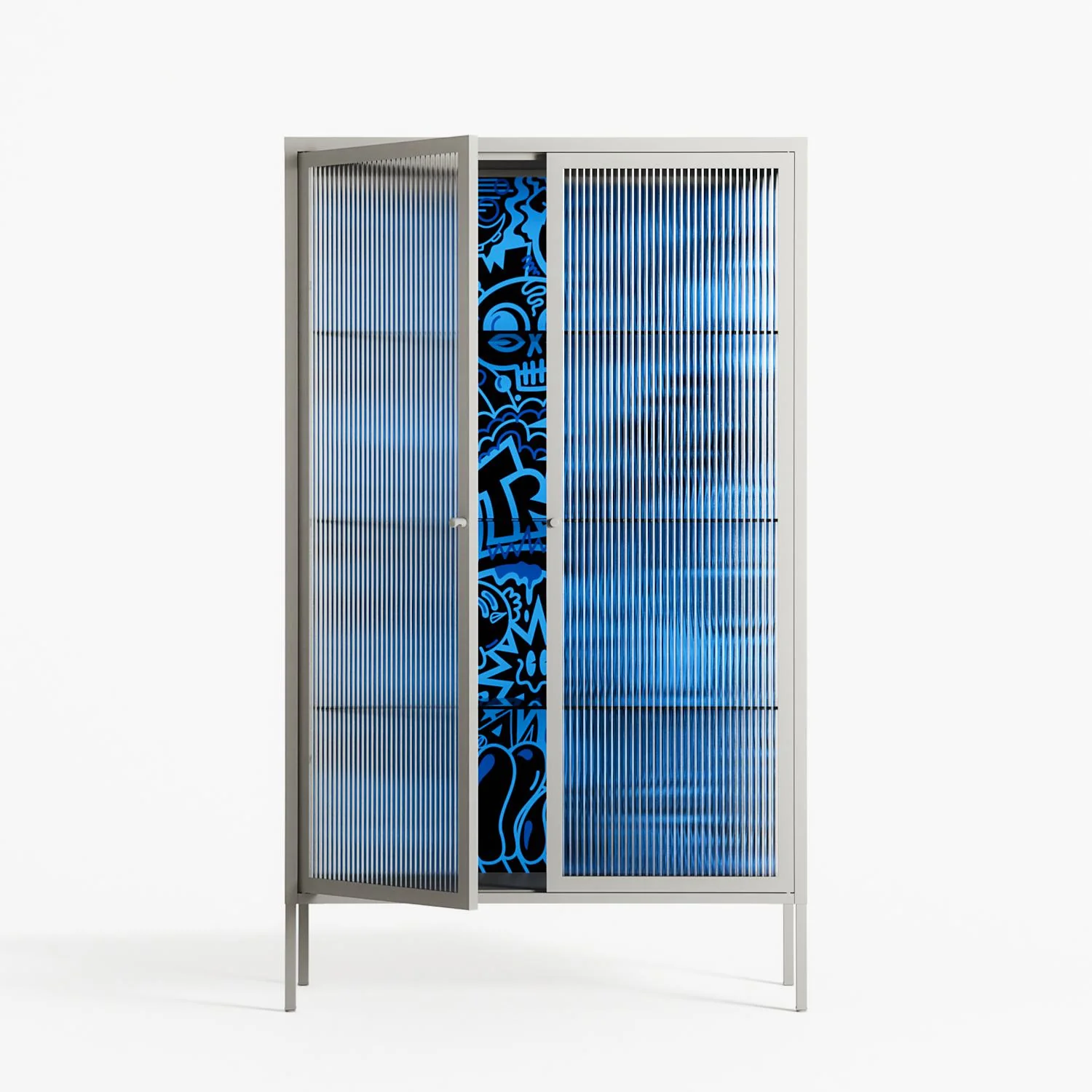 The Blue Line - Cabinet - Craig Watkins - Chalk - Reeded glass - Image 2