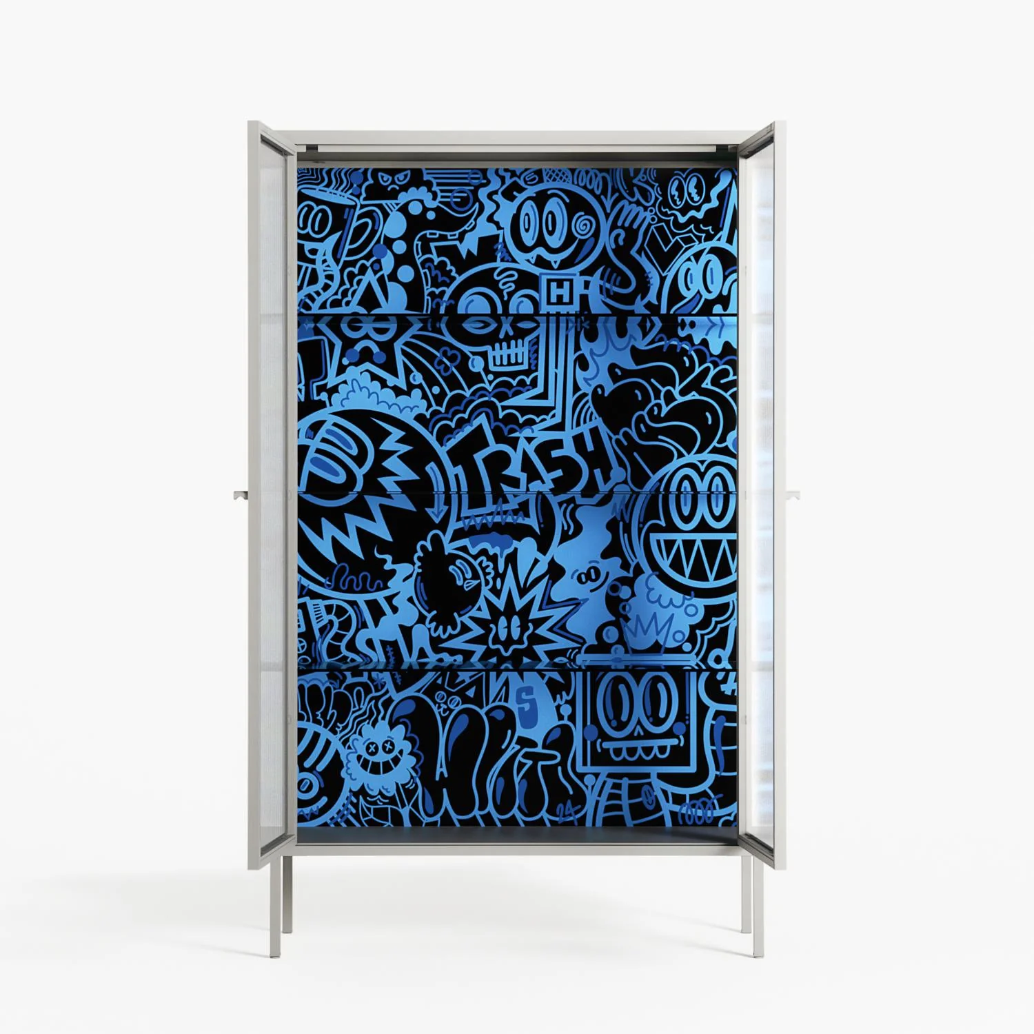 The Blue Line - Cabinet - Craig Watkins - Chalk - Reeded glass - Image 3