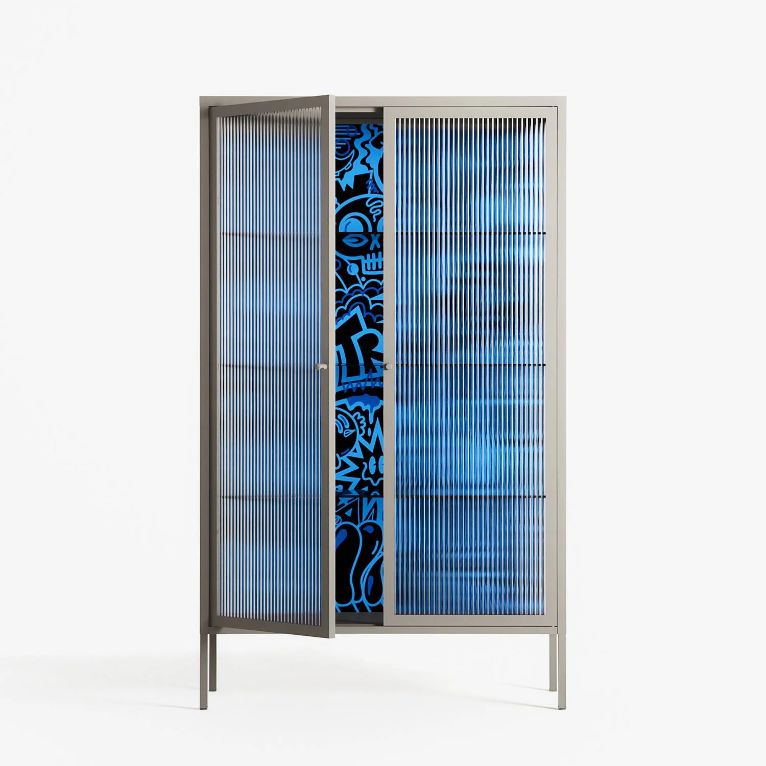 The Blue Line - Cabinet - Craig Watkins - Pebble - Reeded glass - Image 2