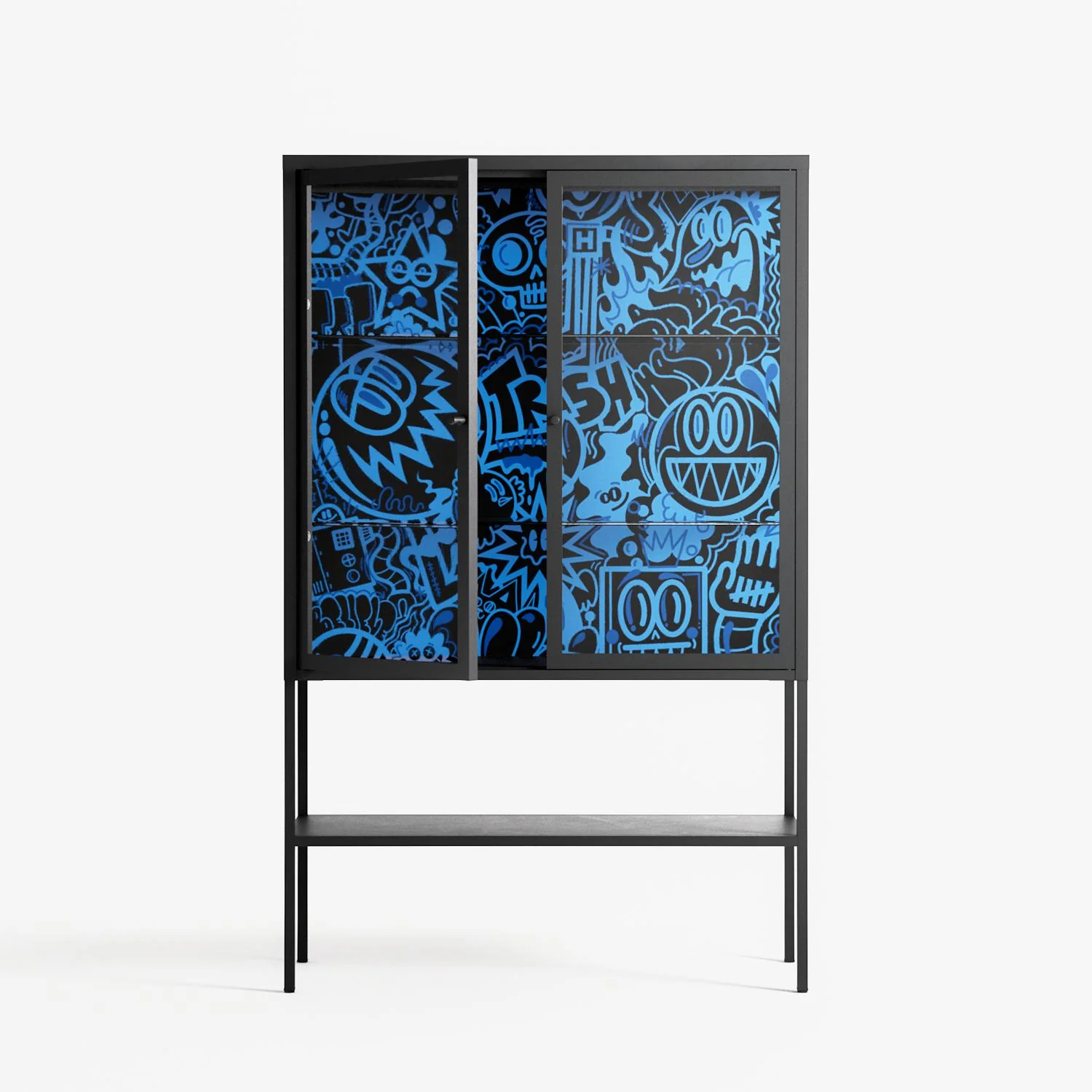 The Blue Line - Loft Cabinet - Craig Watkins - Antracite - Clear glass - Image 2