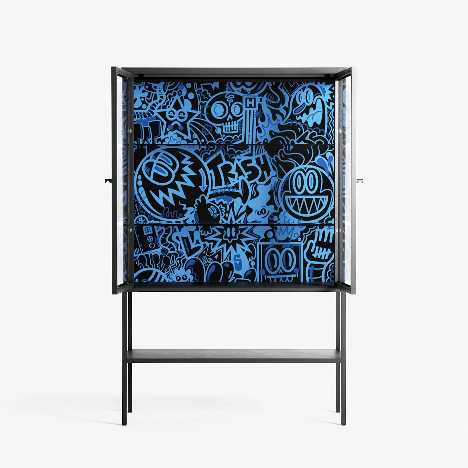 The Blue Line - Loft Cabinet - Craig Watkins - Antracite - Clear glass - Image 3