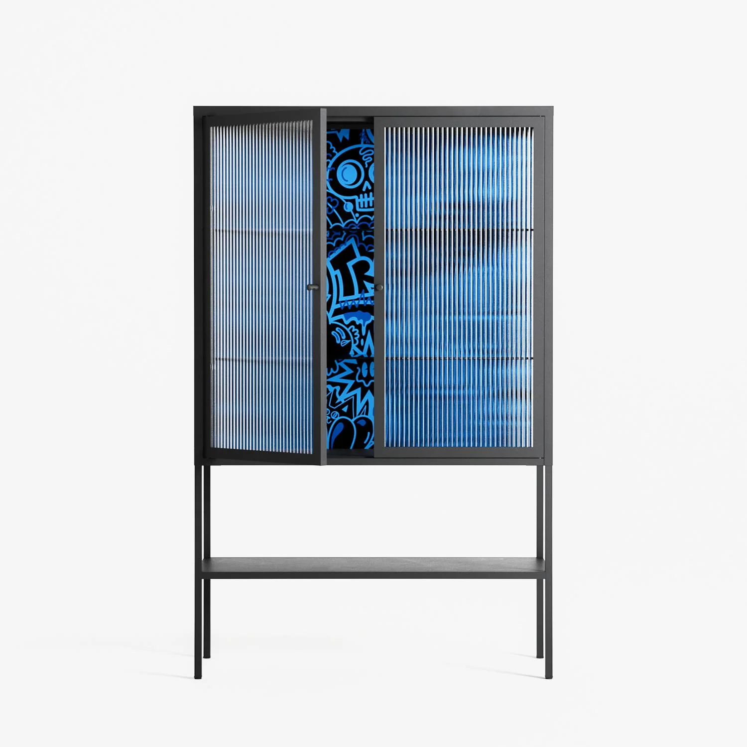 The Blue Line - Loft Cabinet - Craig Watkins - Antracite - Reeded glass - Image 2