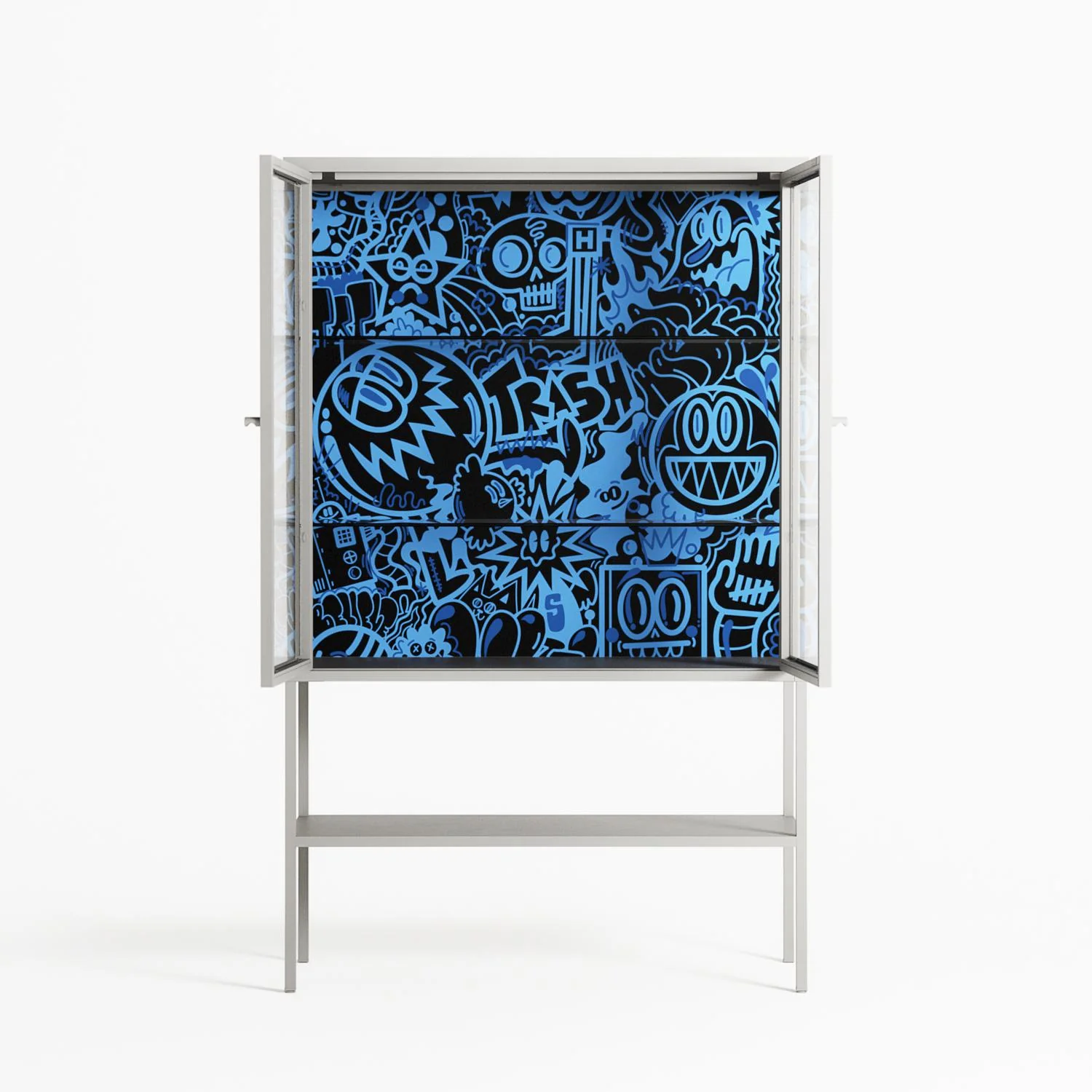 The Blue Line - Loft Cabinet - Craig Watkins - Chalk - Clear glass - Image 3