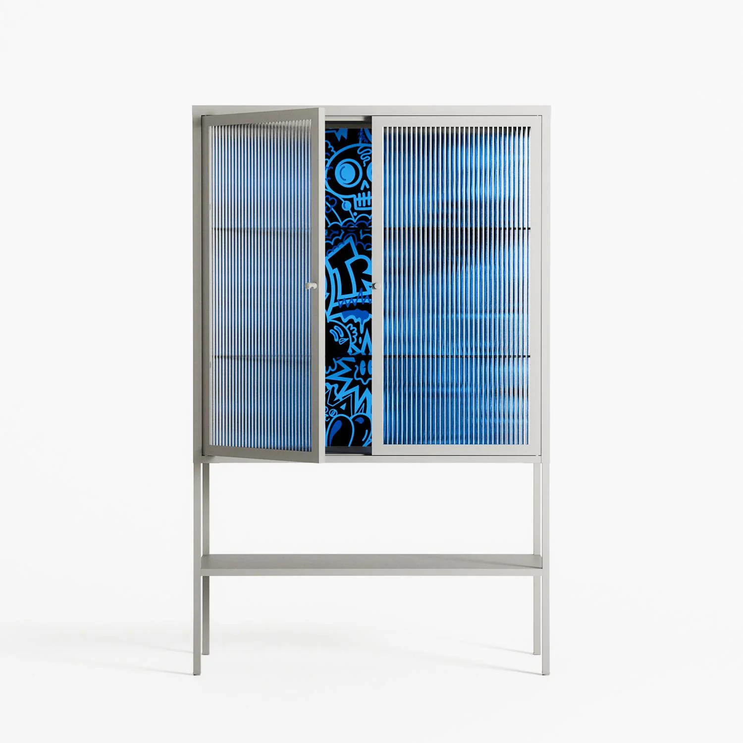 The Blue Line - Loft Cabinet - Craig Watkins - Chalk - Reeded glass - Image 2