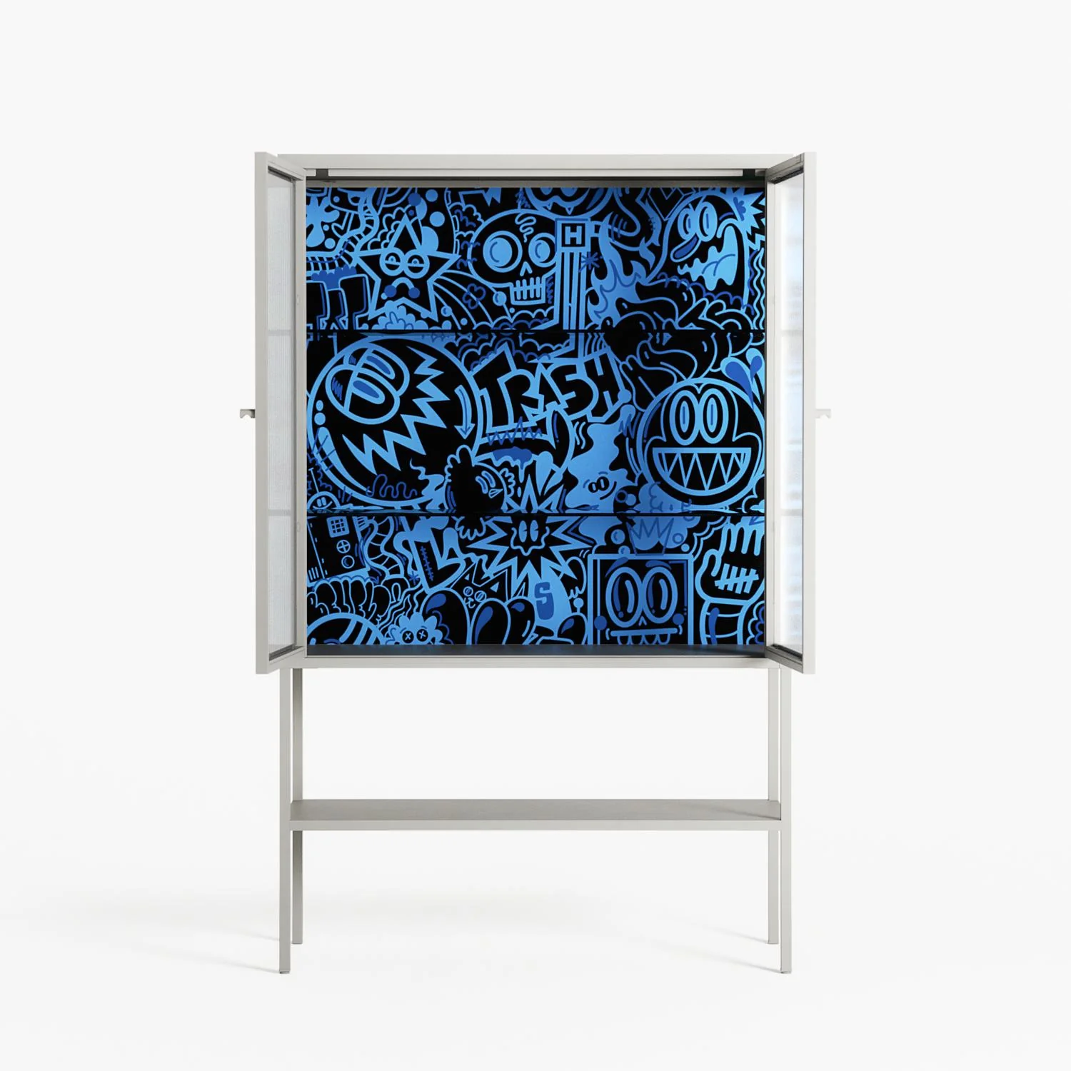 The Blue Line - Loft Cabinet - Craig Watkins - Chalk - Reeded glass - Image 3