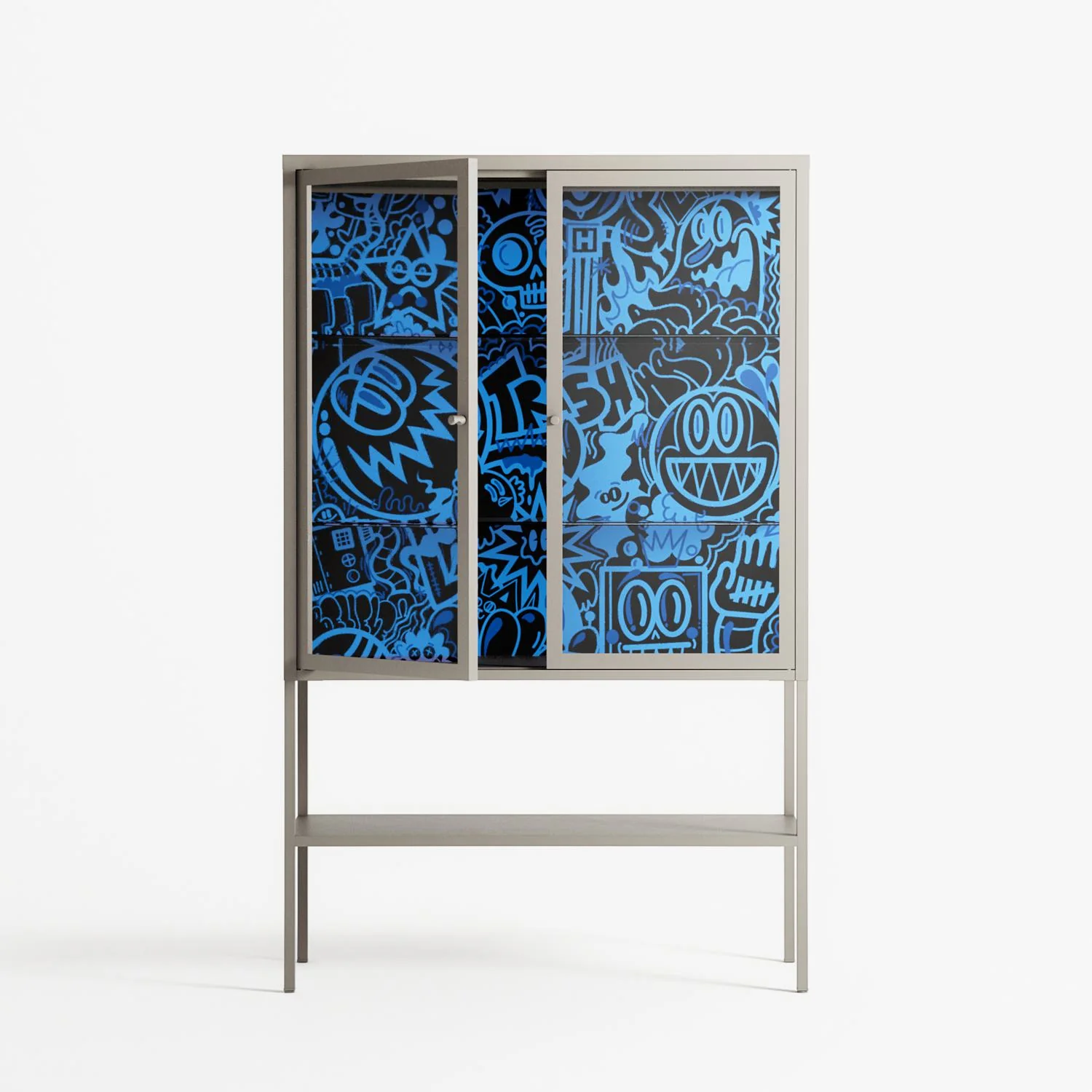 The Blue Line - Loft Cabinet - Craig Watkins - Pebble - Clear glass - Image 2