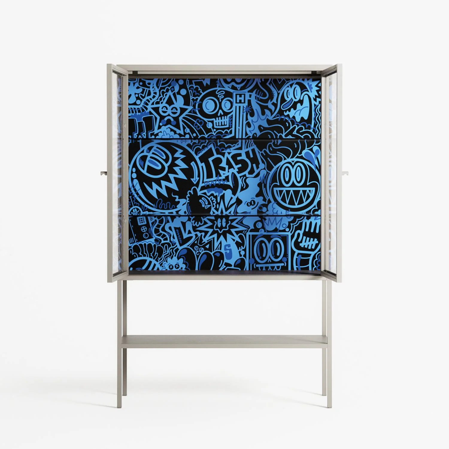 The Blue Line - Loft Cabinet - Craig Watkins - Pebble - Clear glass - Image 3