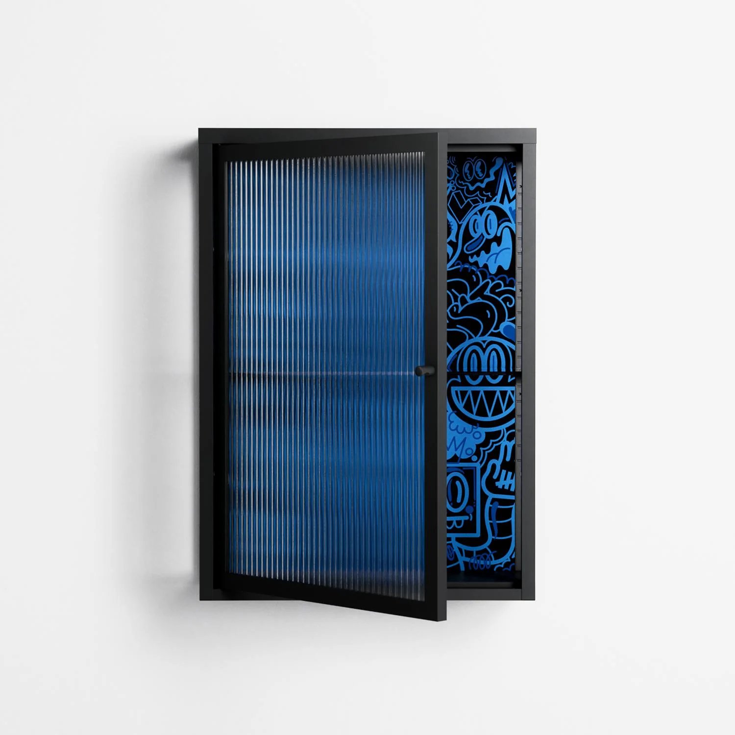 The Blue Line - Wall Cabinet - Craig Watkins - Antracite - Reeded glass - Image 2