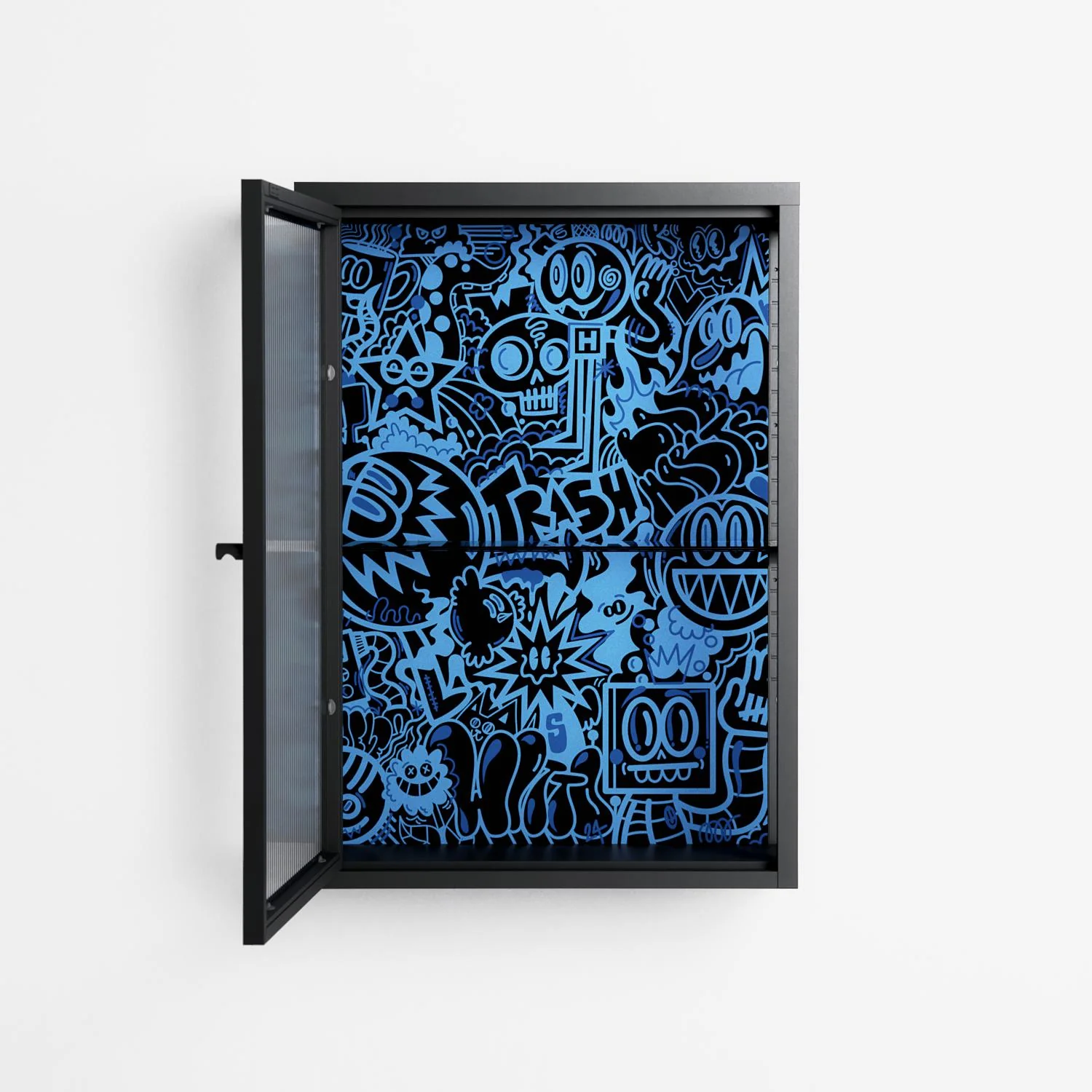 The Blue Line - Wall Cabinet - Craig Watkins - Antracite - Reeded glass - Image 3