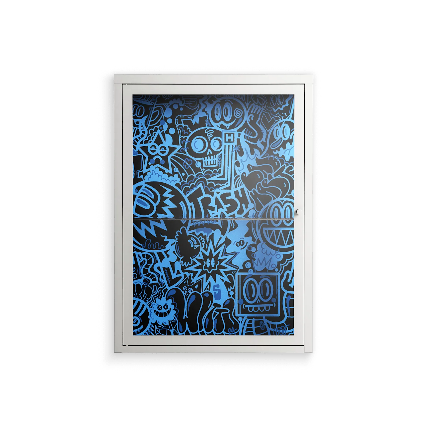 The Blue Line - Wall Cabinet - Craig Watkins - Chalk - Clear glass