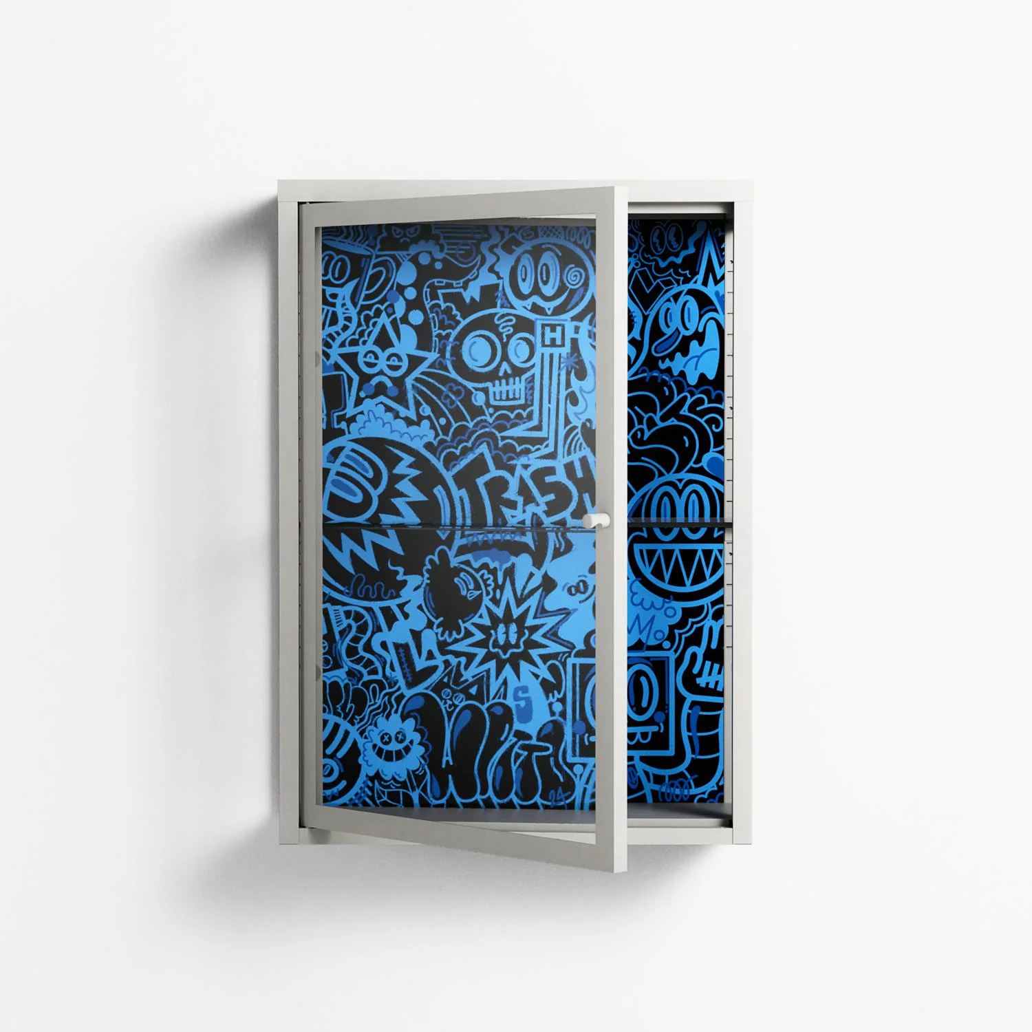 The Blue Line - Wall Cabinet - Craig Watkins - Chalk - Clear glass - Image 2