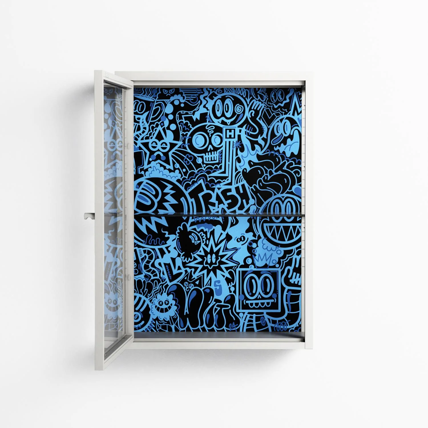 The Blue Line - Wall Cabinet - Craig Watkins - Chalk - Clear glass - Image 3