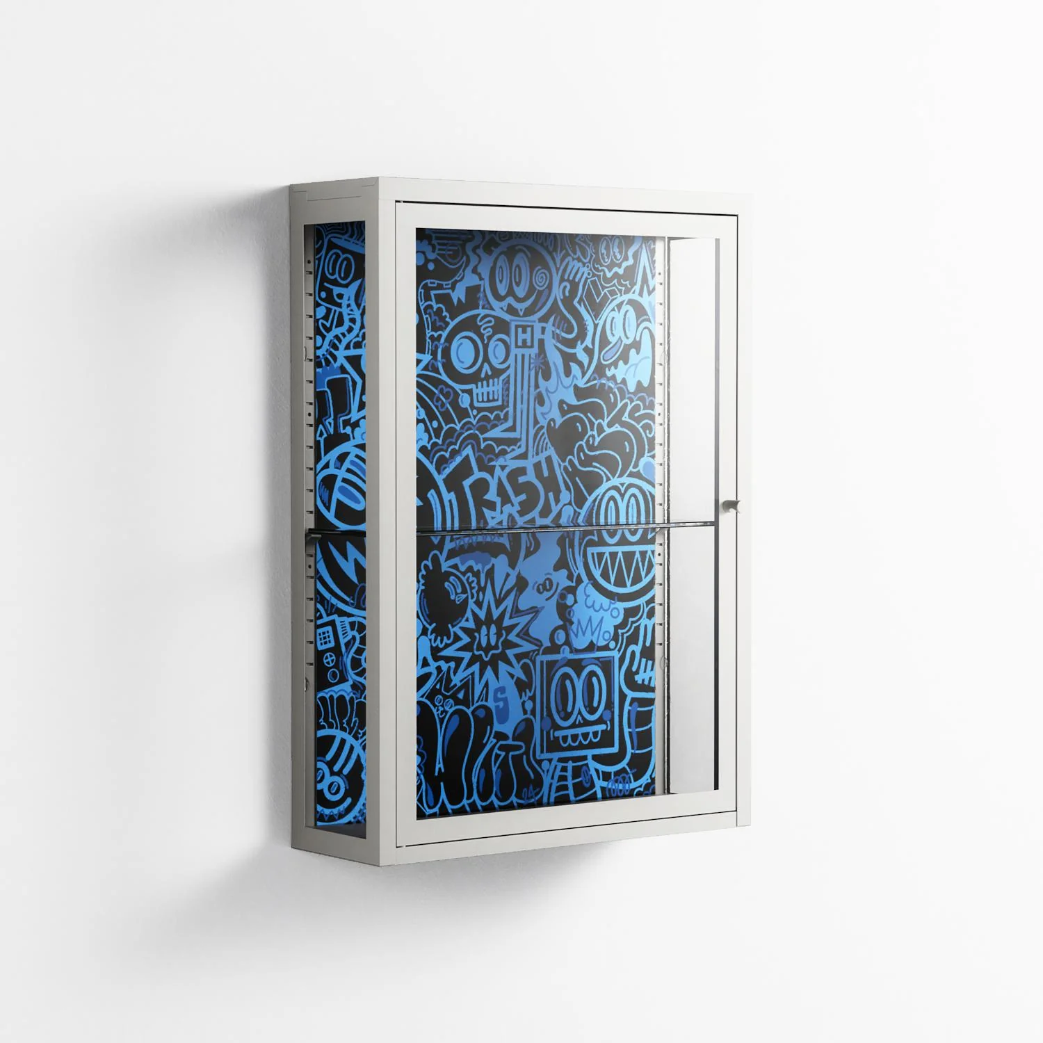 The Blue Line - Wall Cabinet - Craig Watkins - Chalk - Clear glass - Image 4