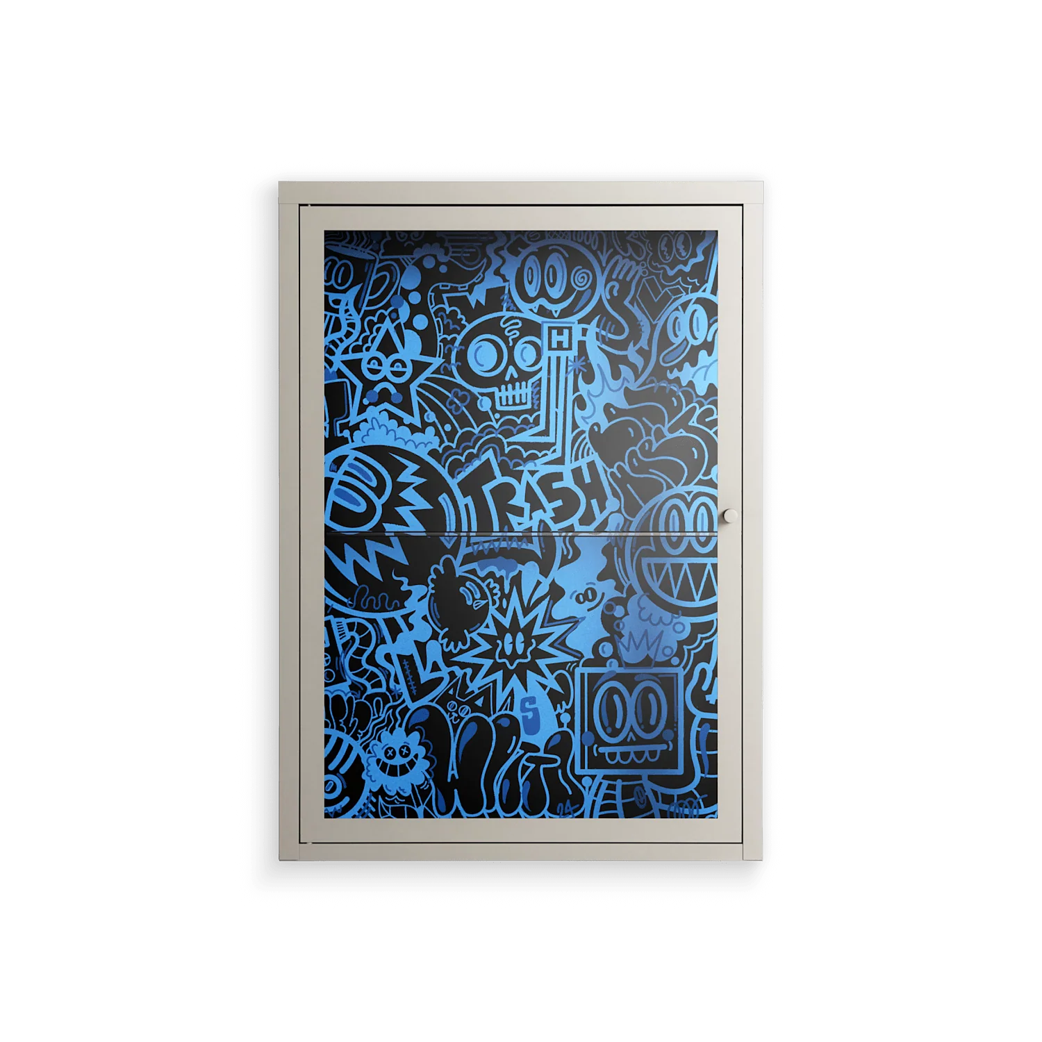 The Blue Line - Wall Cabinet - Craig Watkins - Pebble - Clear glass