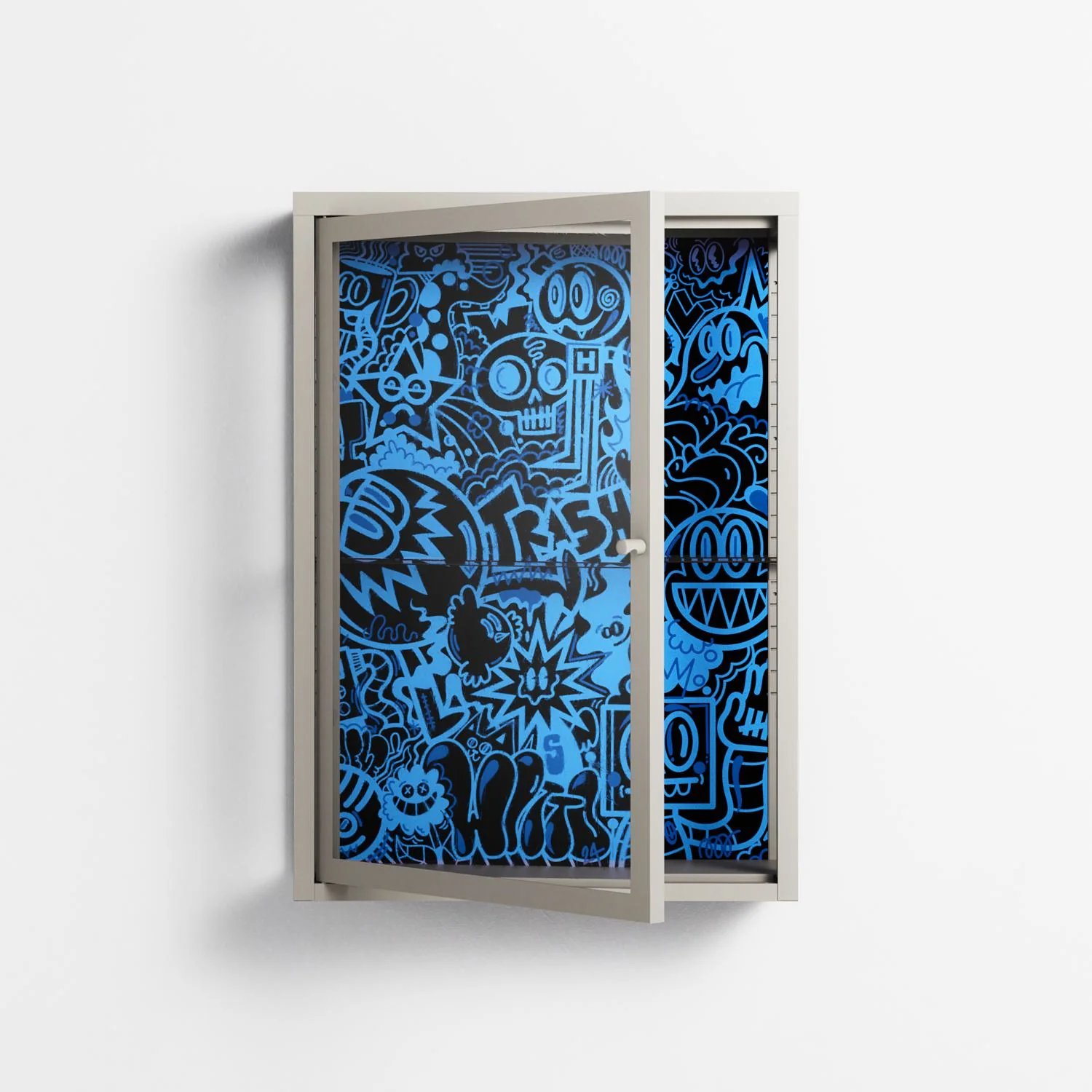 The Blue Line - Wall Cabinet - Craig Watkins - Pebble - Clear glass - Image 2