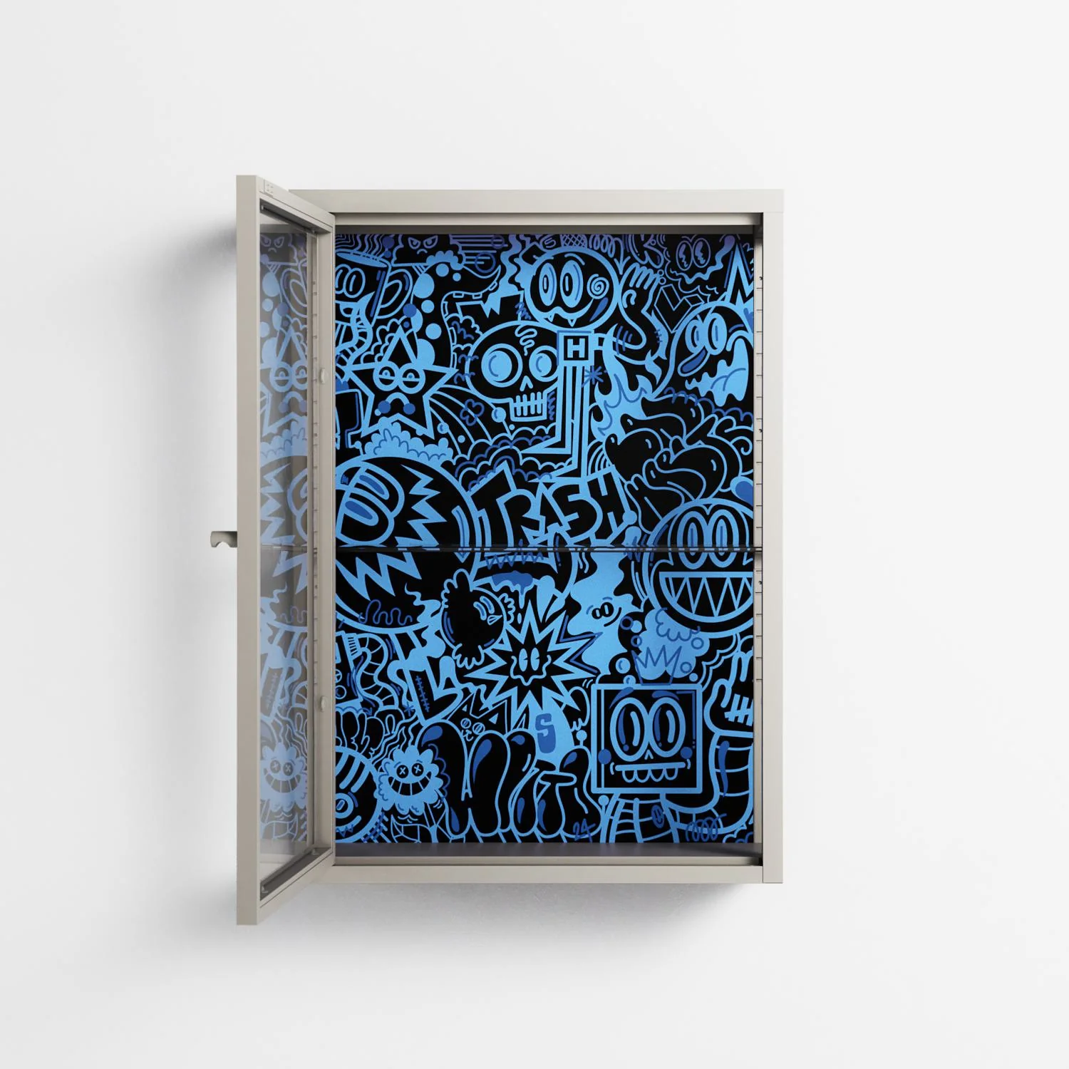 The Blue Line - Wall Cabinet - Craig Watkins - Pebble - Clear glass - Image 3
