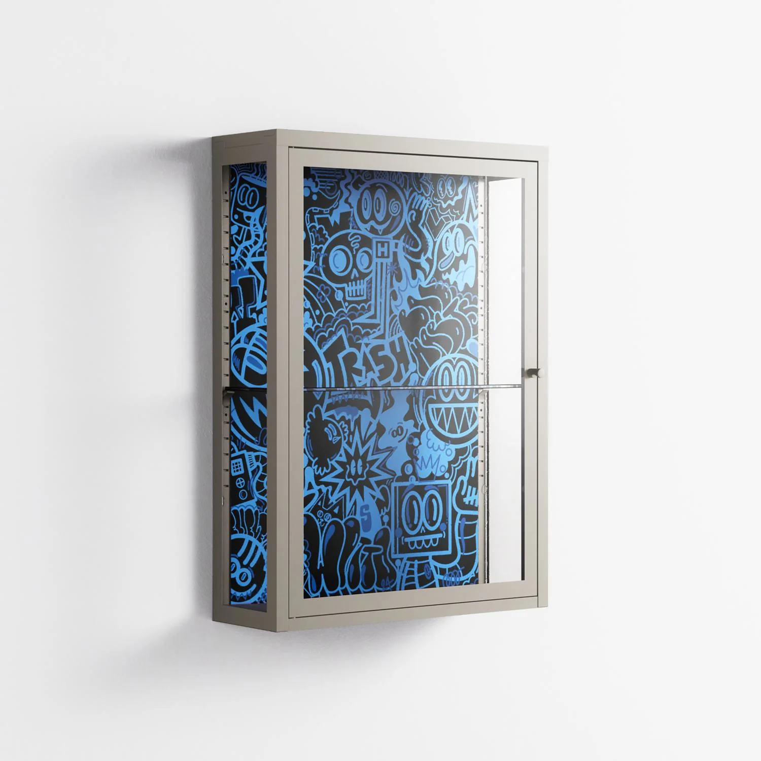 The Blue Line - Wall Cabinet - Craig Watkins - Pebble - Clear glass - Image 4