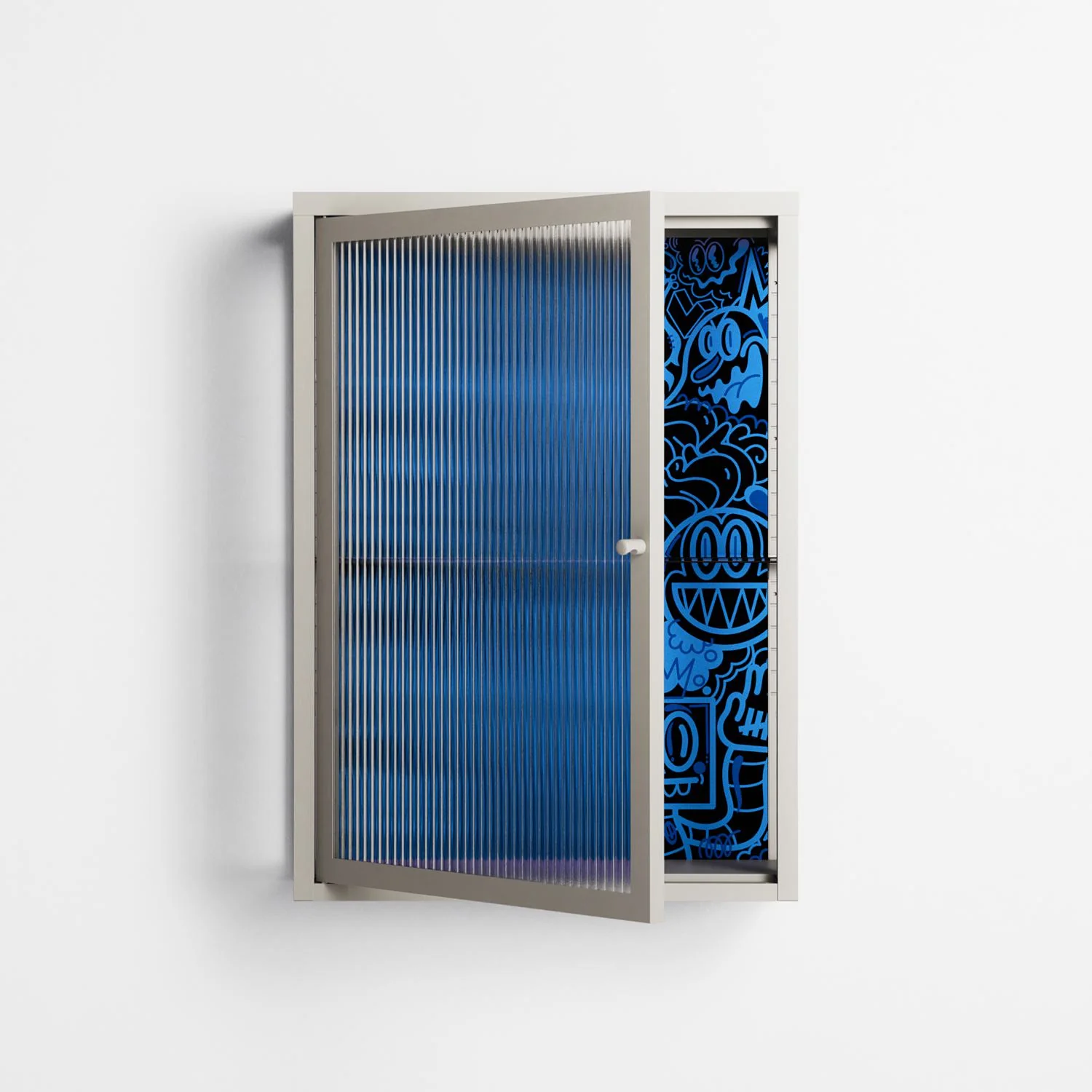 The Blue Line - Wall Cabinet - Craig Watkins - Pebble - Reeded glass - Image 2