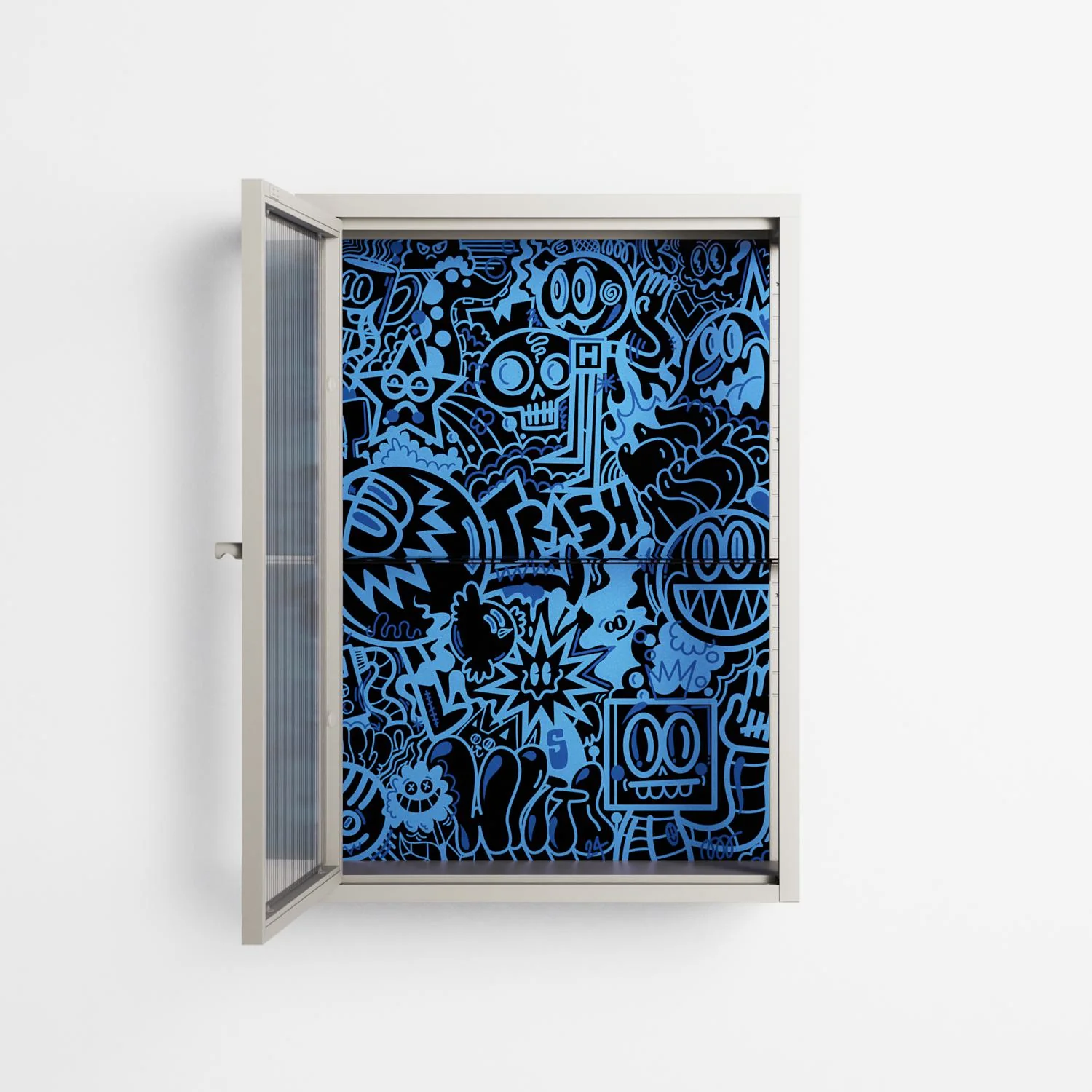 The Blue Line - Wall Cabinet - Craig Watkins - Pebble - Reeded glass - Image 3