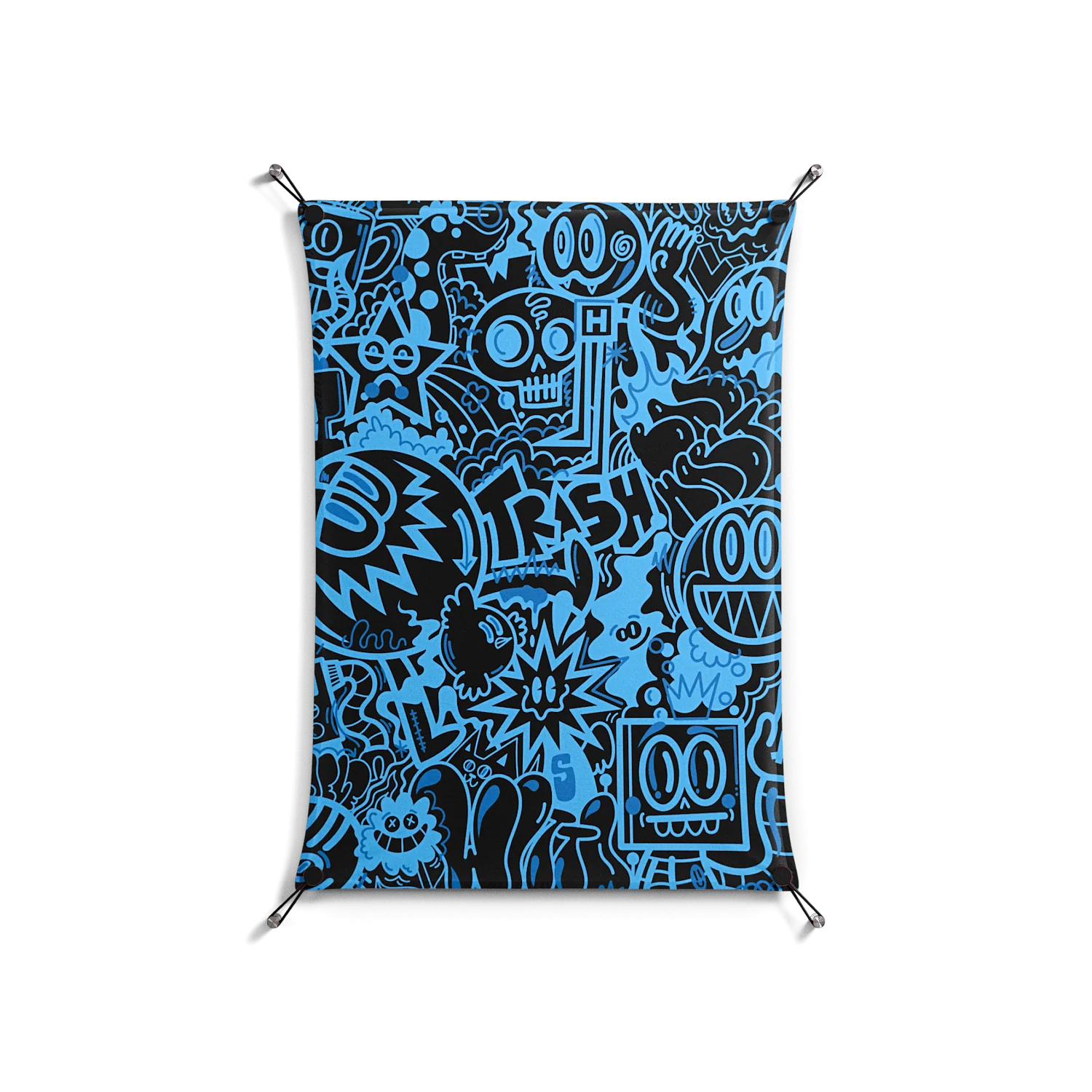 The Blue Line - Work On Wall - Craig Watkins - Black - 70 x 100 cm