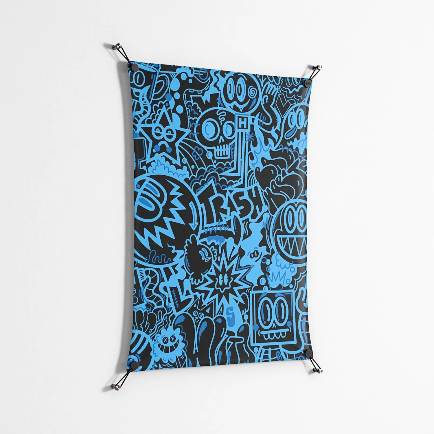 The Blue Line - Work On Wall - Craig Watkins - Black - 70 x 100 cm - Image 2
