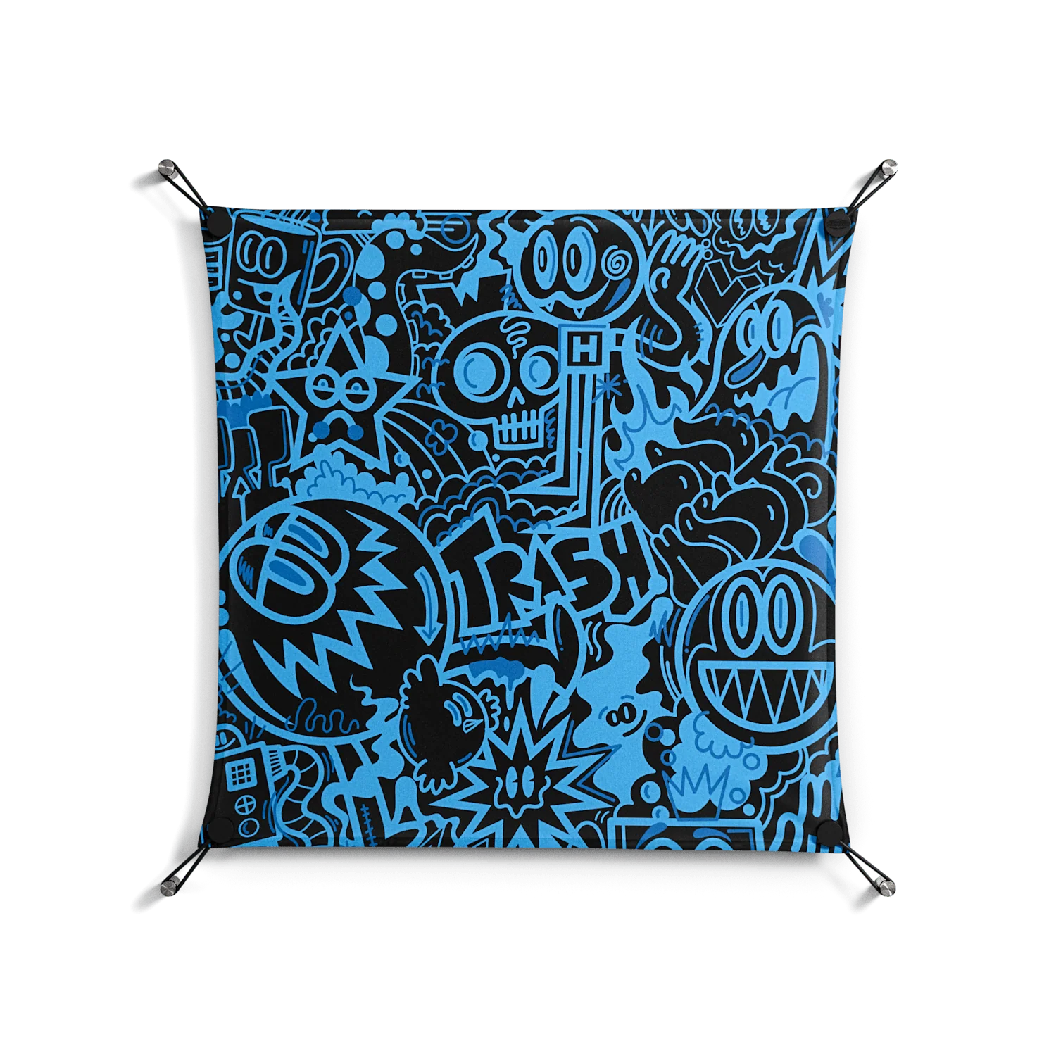 The Blue Line - Work On Wall - Craig Watkins - Black - 70 x 70 cm