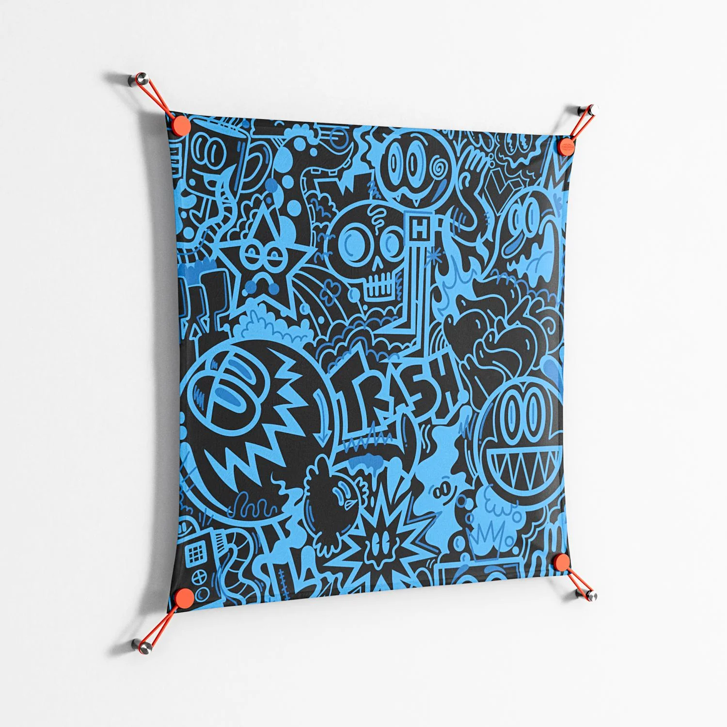 The Blue Line - Work On Wall - Craig Watkins - Orange - 70 x 70 cm - Image 2