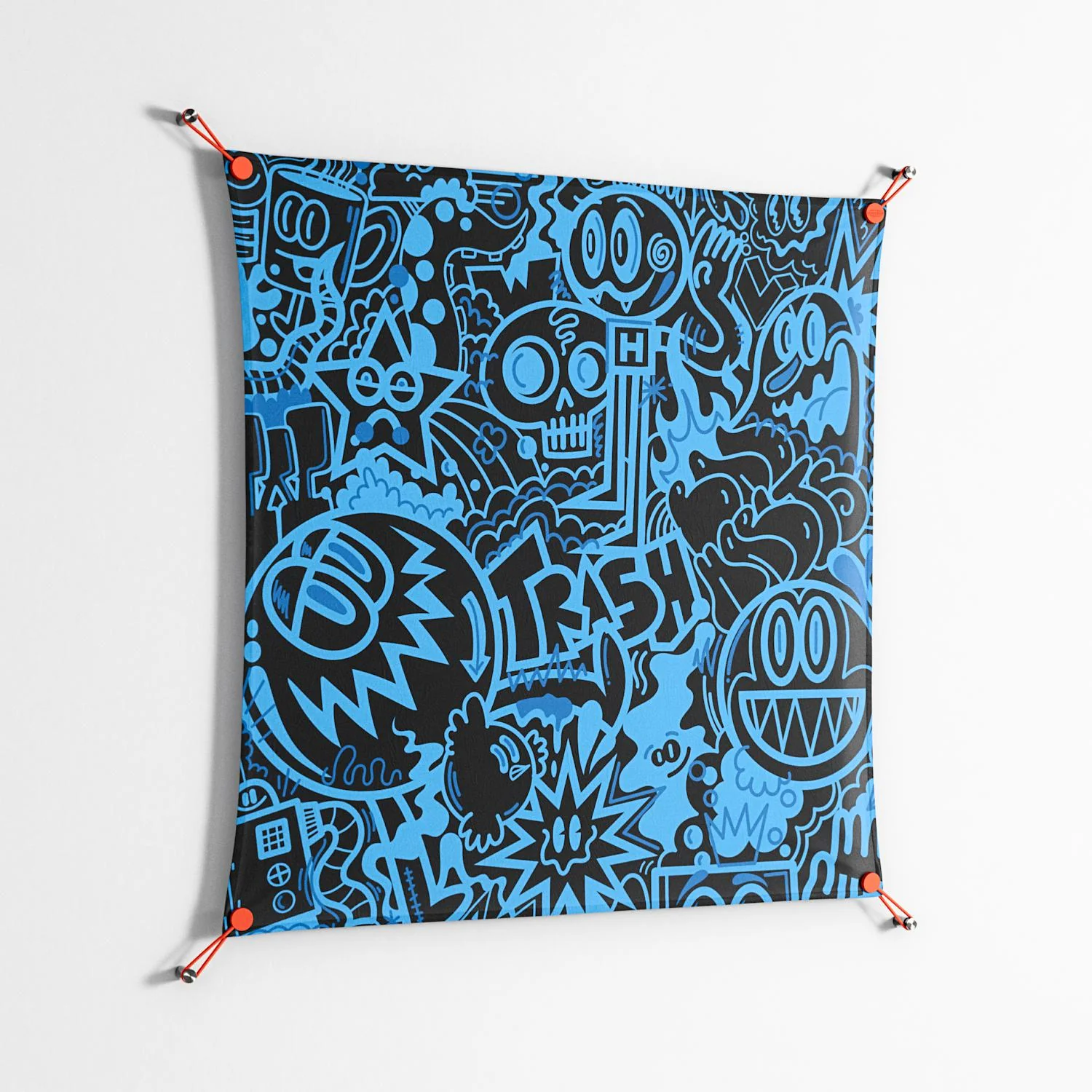 The Blue Line - Work On Wall - Craig Watkins - Orange - 90 x 90 cm - Image 2