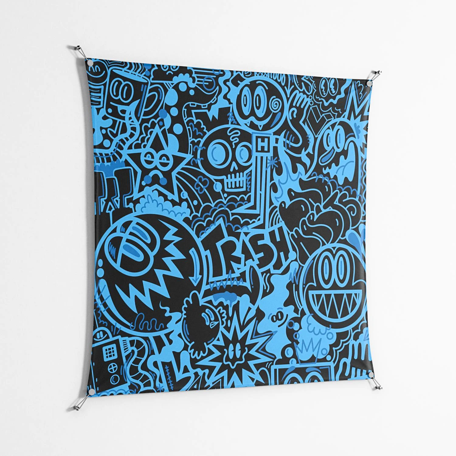 The Blue Line - Work On Wall - Craig Watkins - Silver - 140 x 140 cm - Image 2