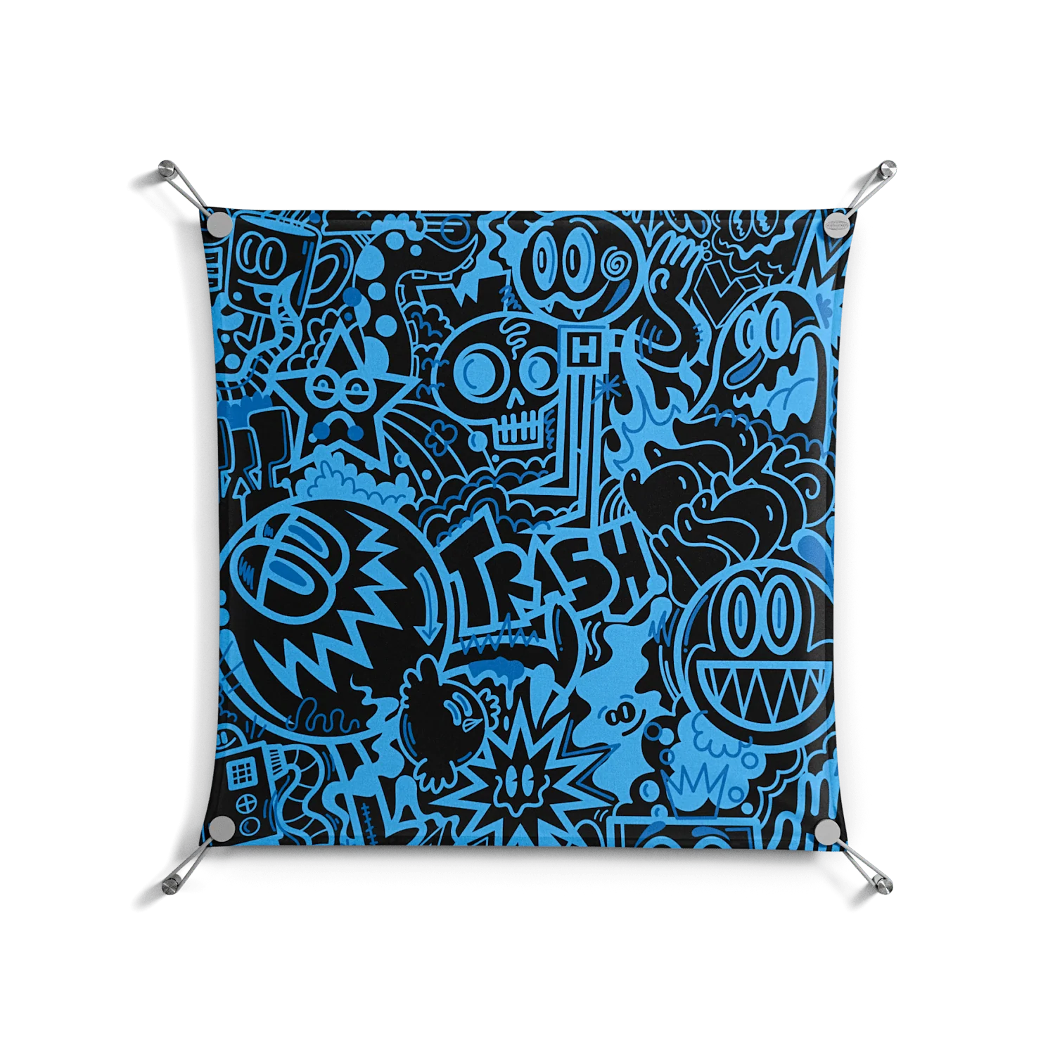 The Blue Line - Work On Wall - Craig Watkins - Silver - 70 x 70 cm