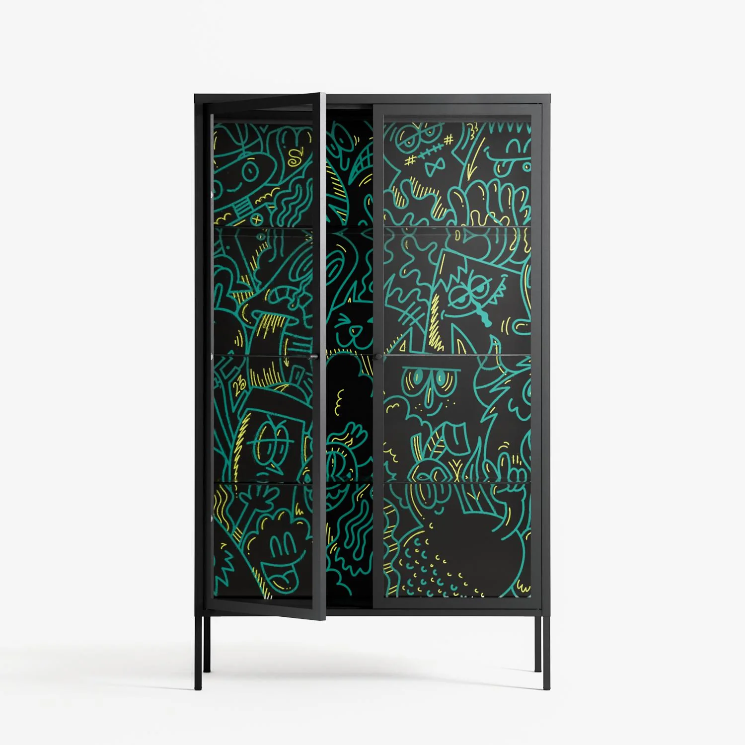 The Green Line - Cabinet - Craig Watkins - Antracite - Clear glass - Image 2