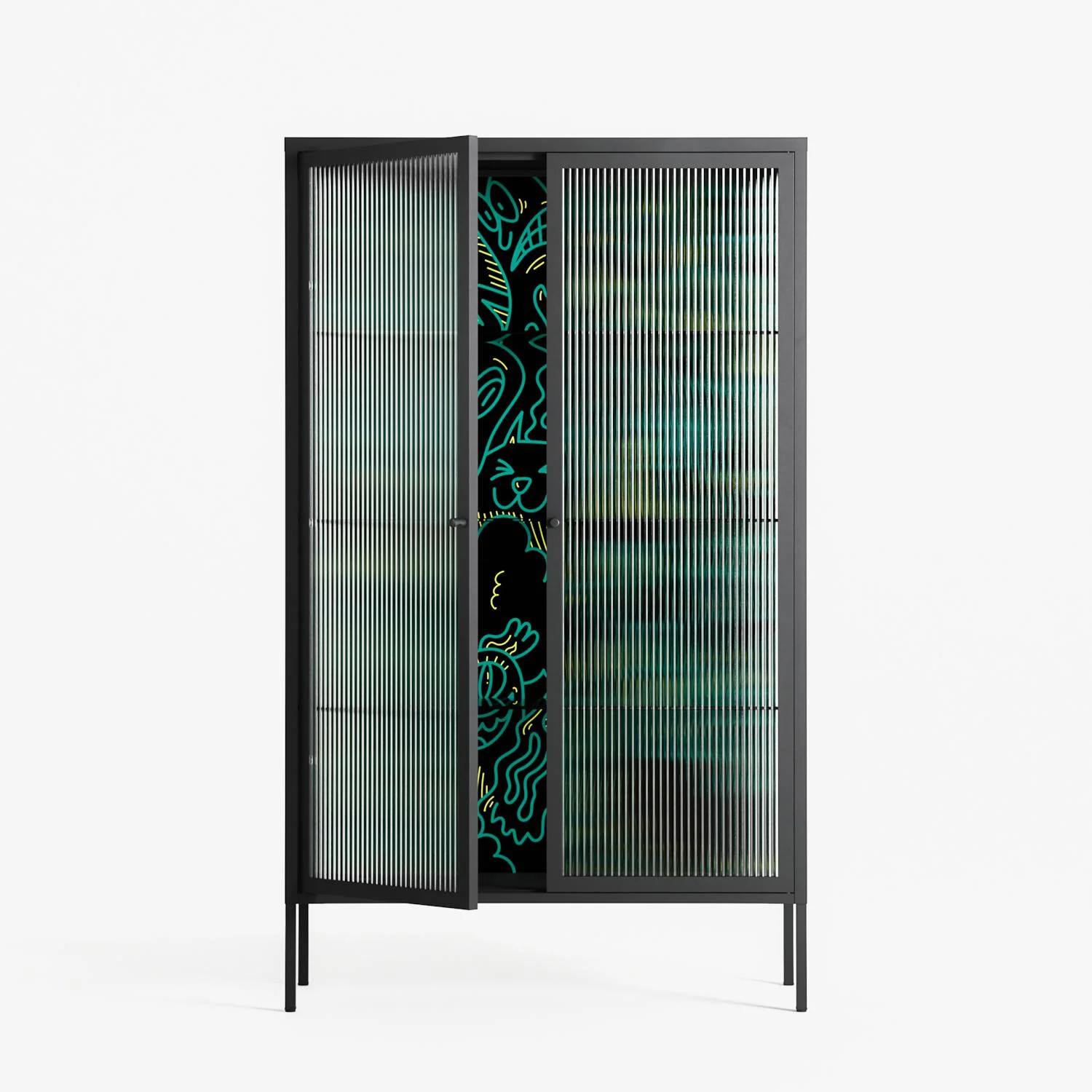 The Green Line - Cabinet - Craig Watkins - Antracite - Reeded glass - Image 2