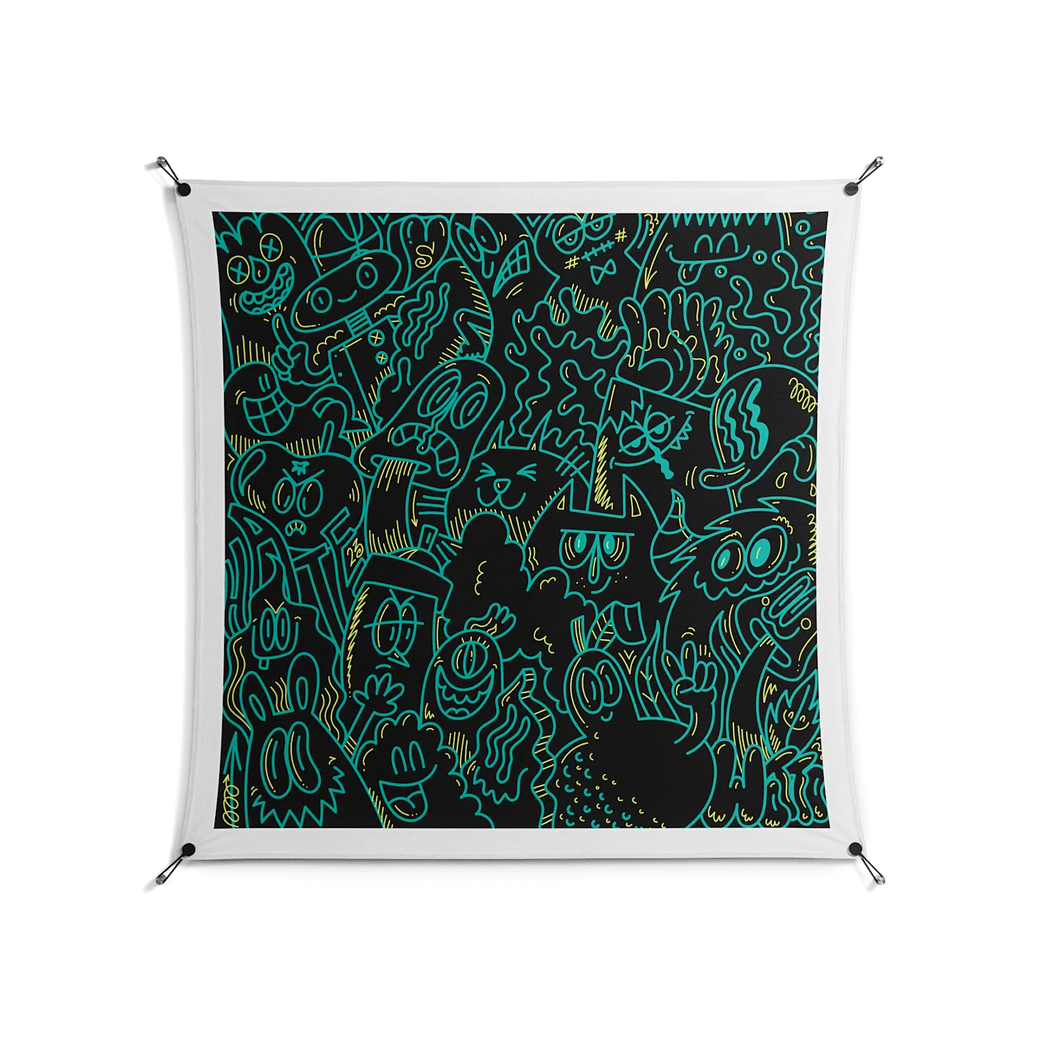 The Green Line - Work On Wall - Craig Watkins - Black - 140 x 140 cm