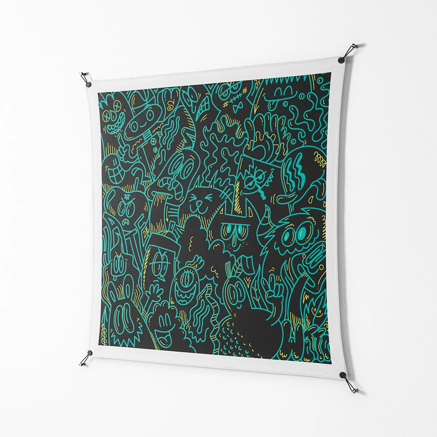 The Green Line - Work On Wall - Craig Watkins - Black - 140 x 140 cm - Image 2