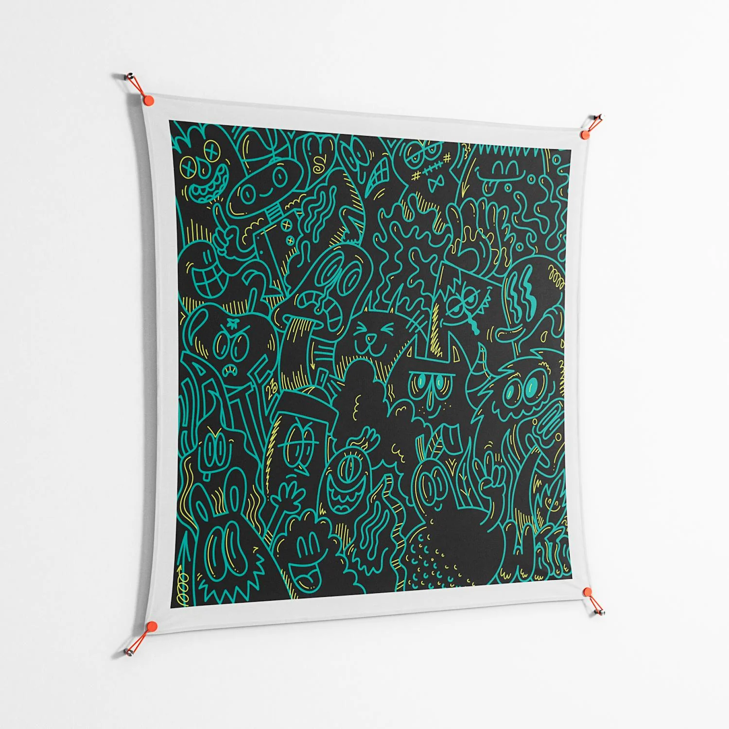 The Green Line - Work On Wall - Craig Watkins - Orange - 140 x 140 cm - Image 2