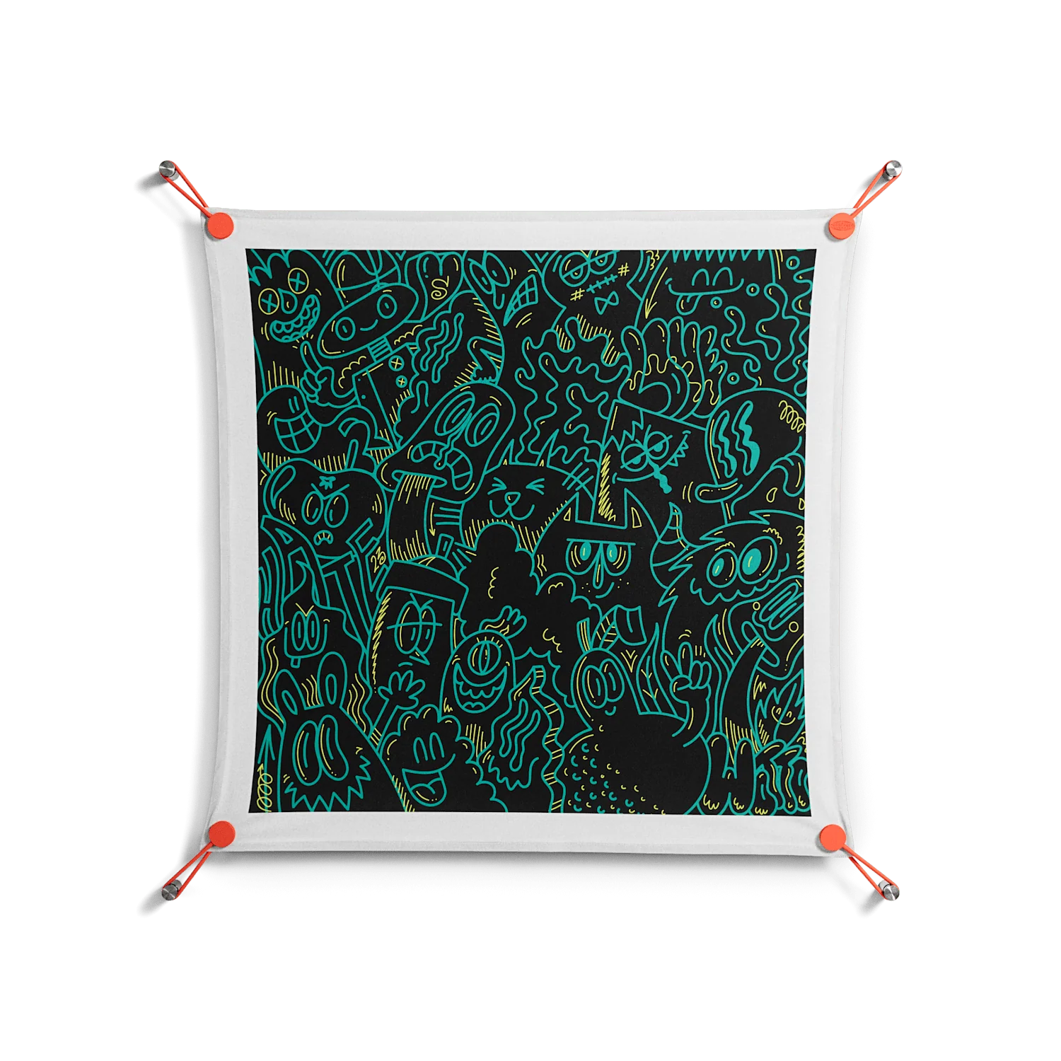 The Green Line - Work On Wall - Craig Watkins - Orange - 70 x 70 cm