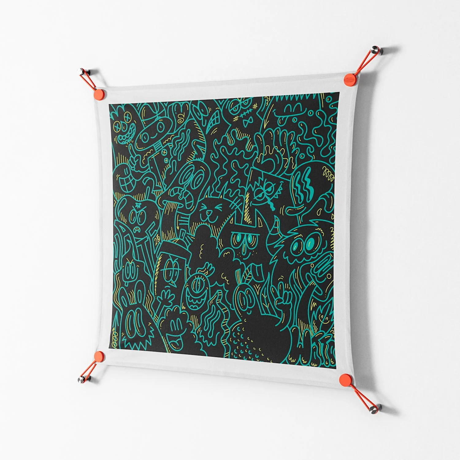 The Green Line - Work On Wall - Craig Watkins - Orange - 70 x 70 cm - Image 2