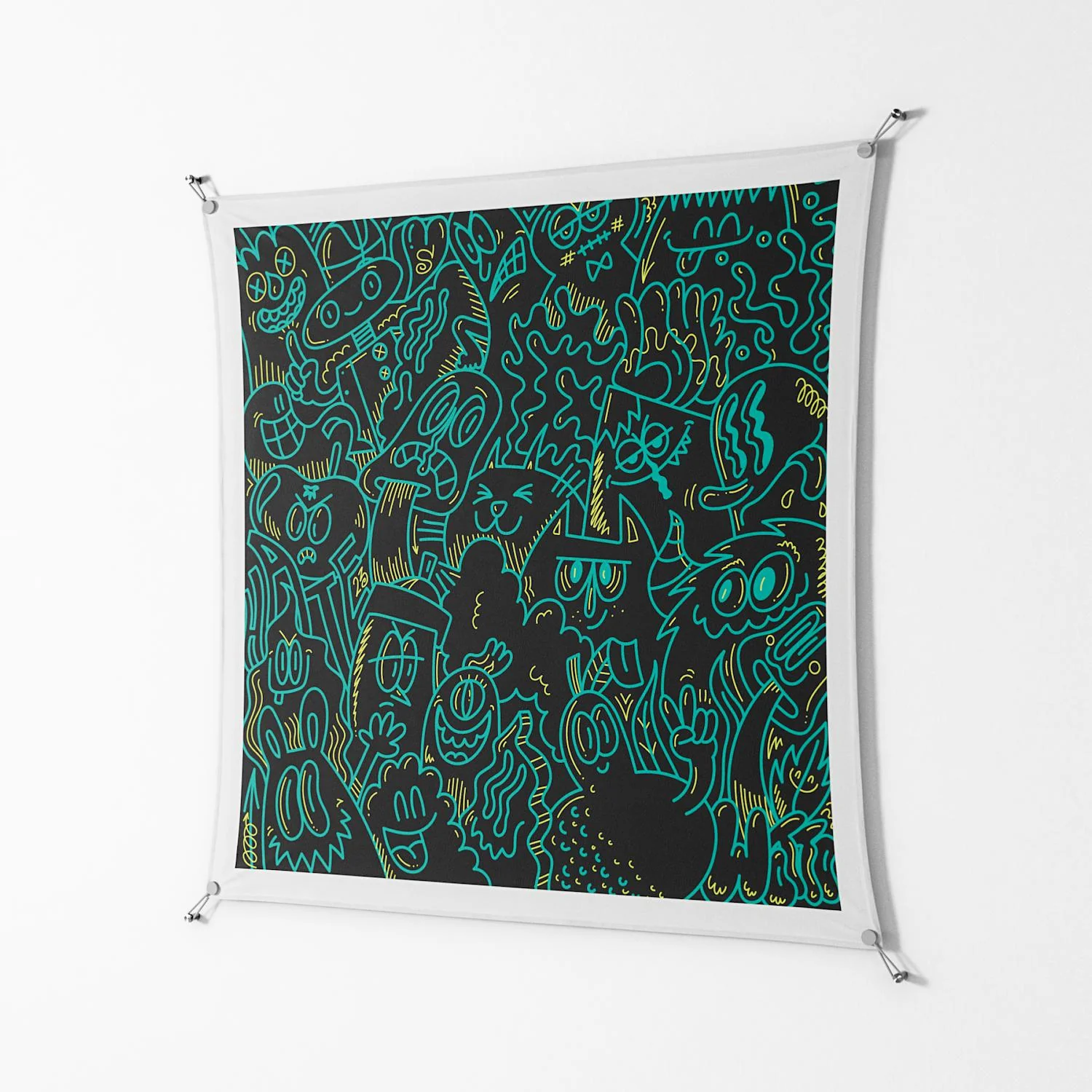 The Green Line - Work On Wall - Craig Watkins - Silver - 140 x 140 cm - Image 2