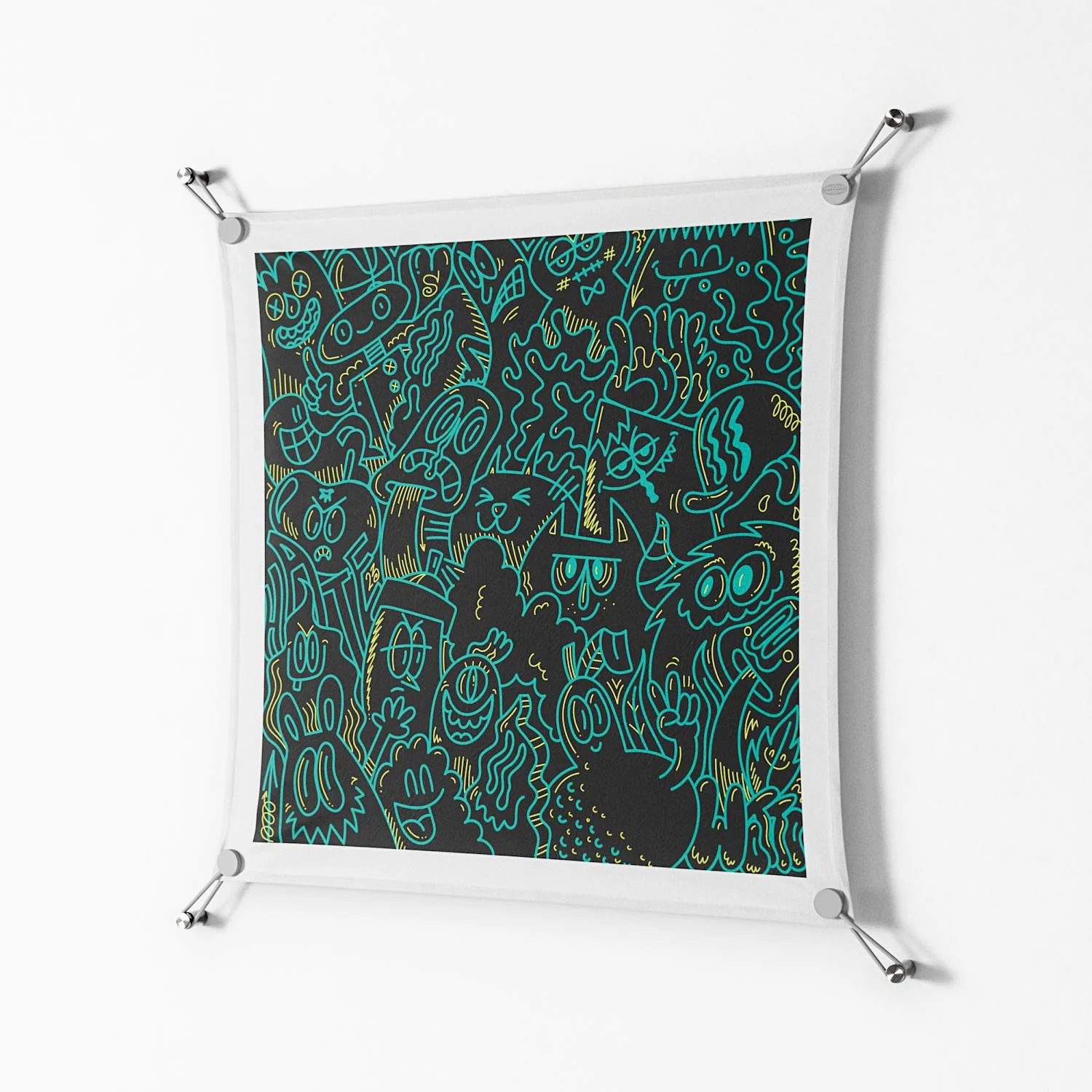 The Green Line - Work On Wall - Craig Watkins - Silver - 70 x 70 cm - Image 2