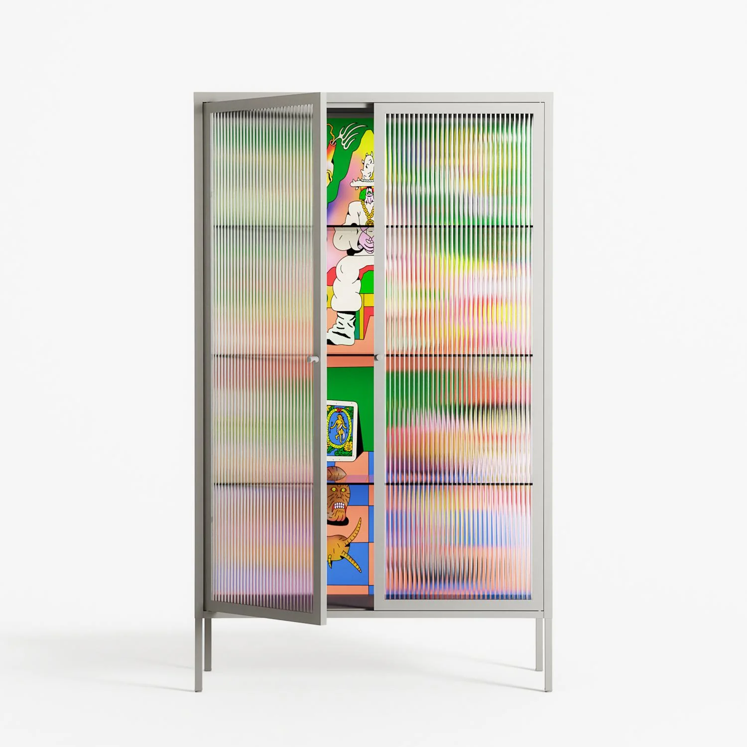 The Holy Mountain - Cabinet - Cezar Berje - Chalk - Reeded glass - Image 2