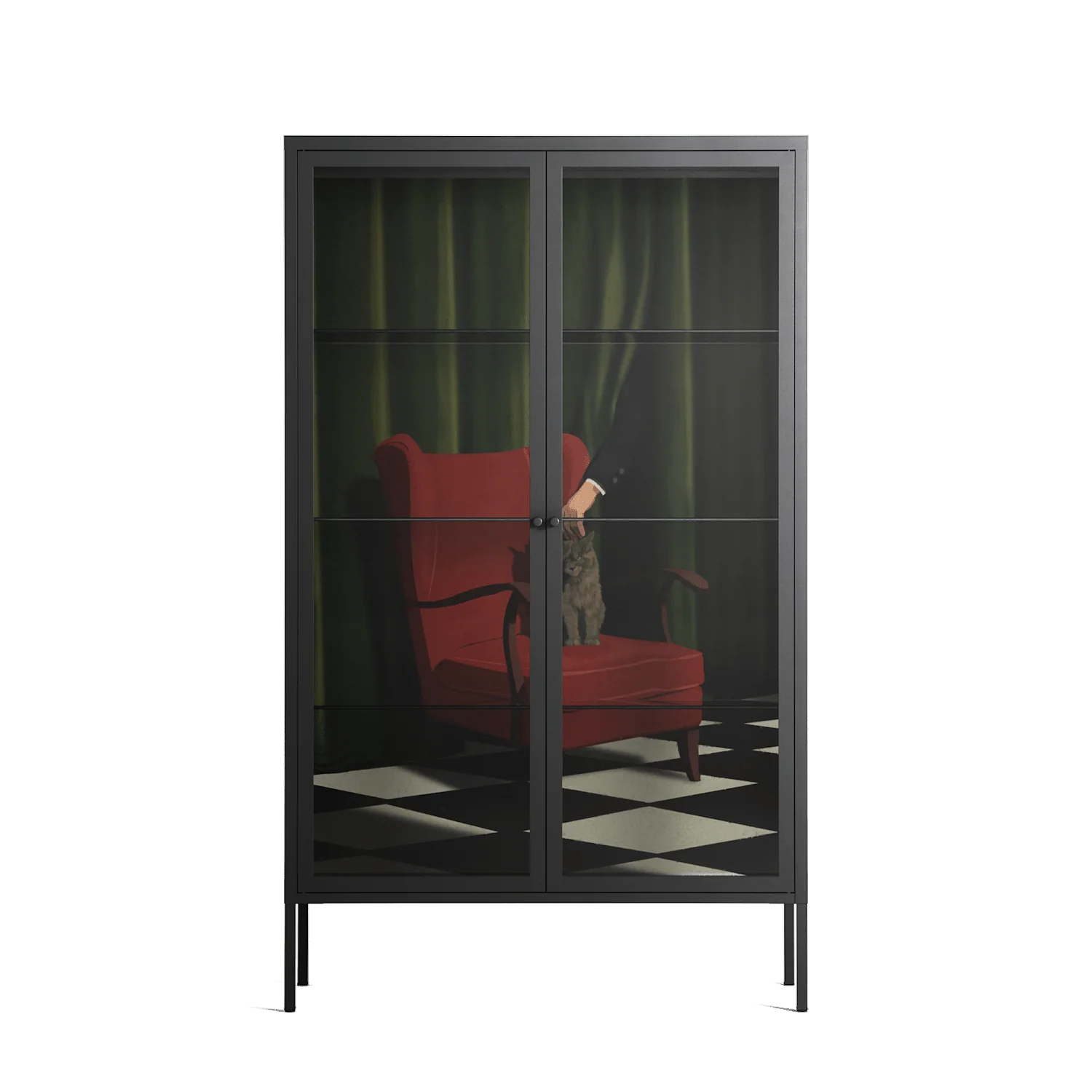 The Man Behind The Curtain - Cabinet - Kristin Eriksson - Antracite - Clear glass