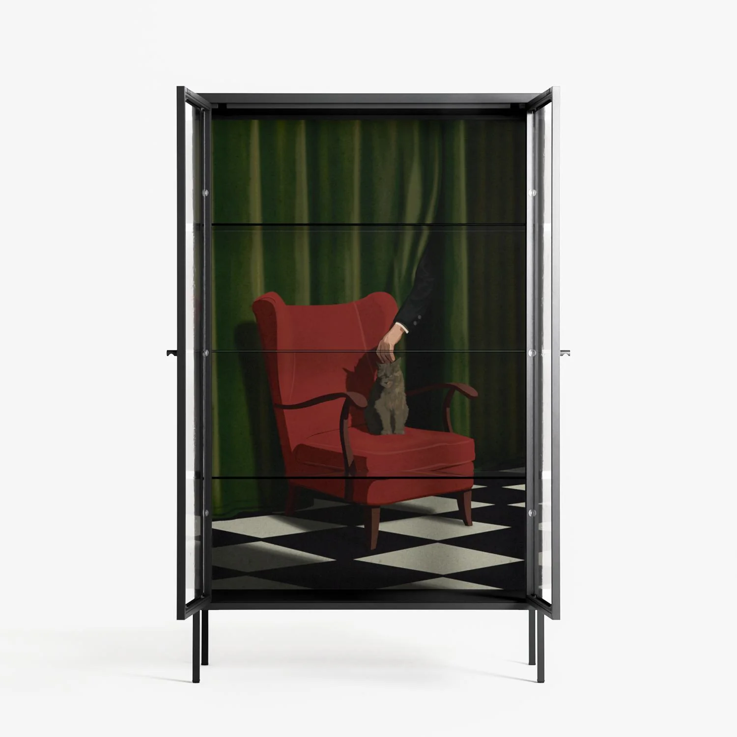 The Man Behind The Curtain - Cabinet - Kristin Eriksson - Antracite - Clear glass - Image 3
