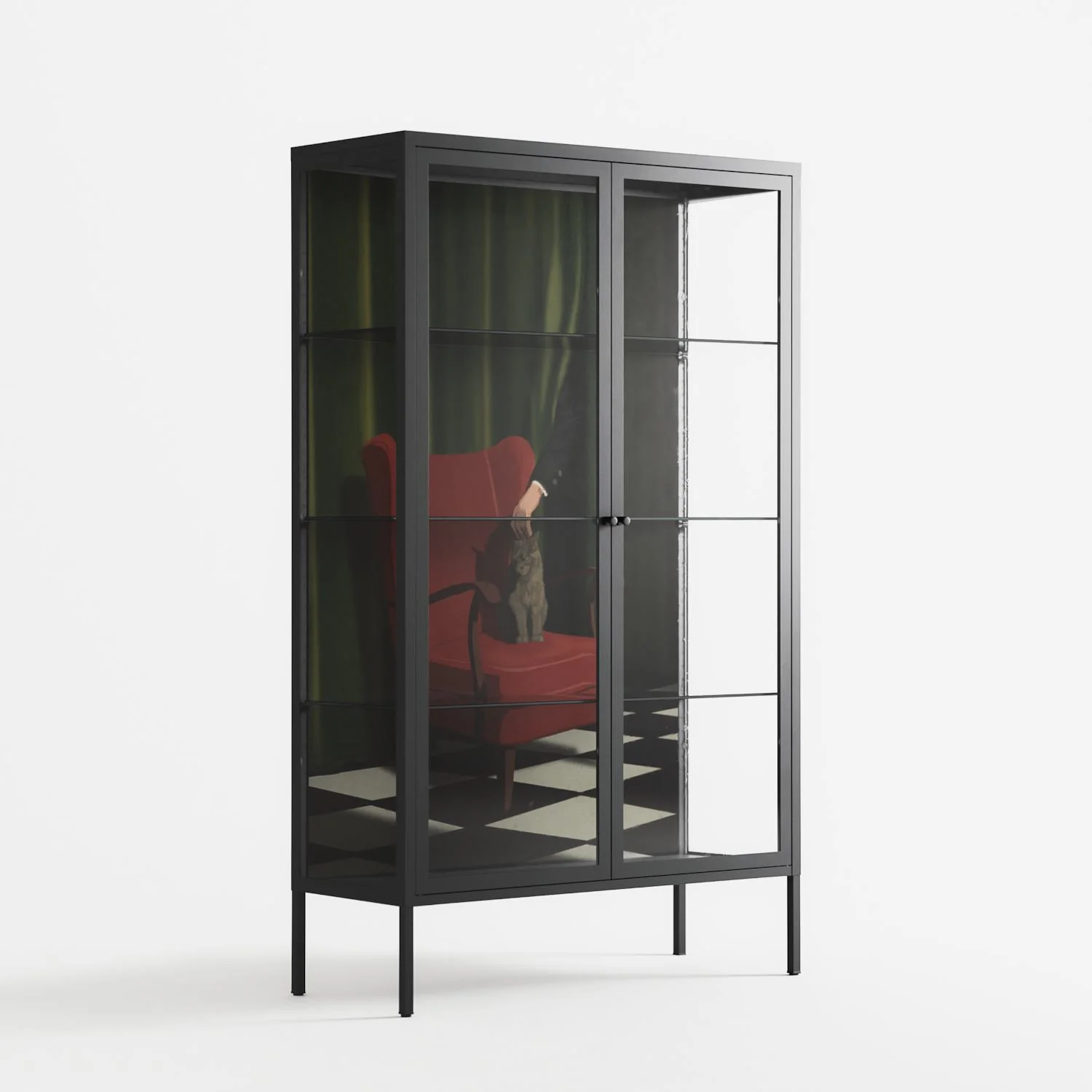 The Man Behind The Curtain - Cabinet - Kristin Eriksson - Antracite - Clear glass - Image 4