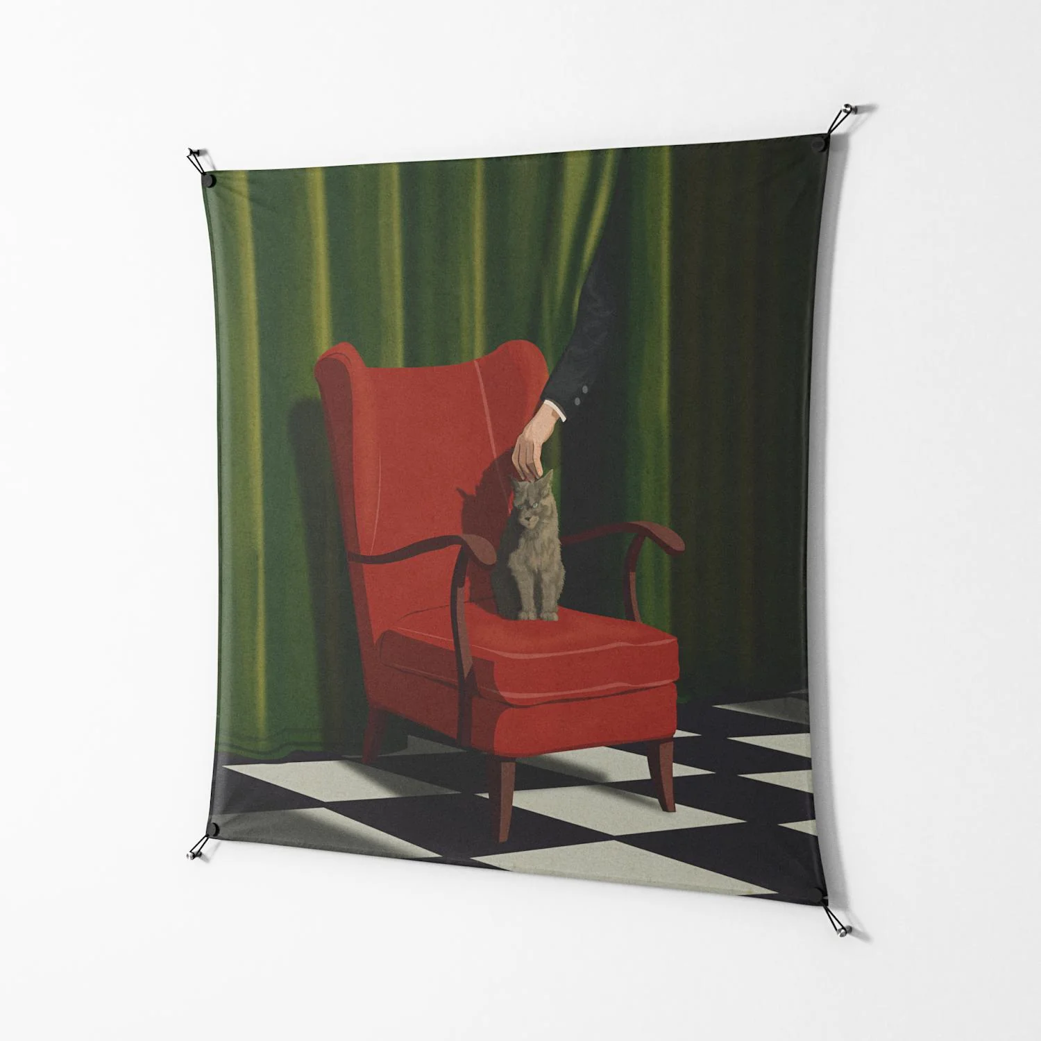 The Man Behind The Curtain - Work On Wall - Kristin Eriksson - Black - 140 x 140 cm - Image 2