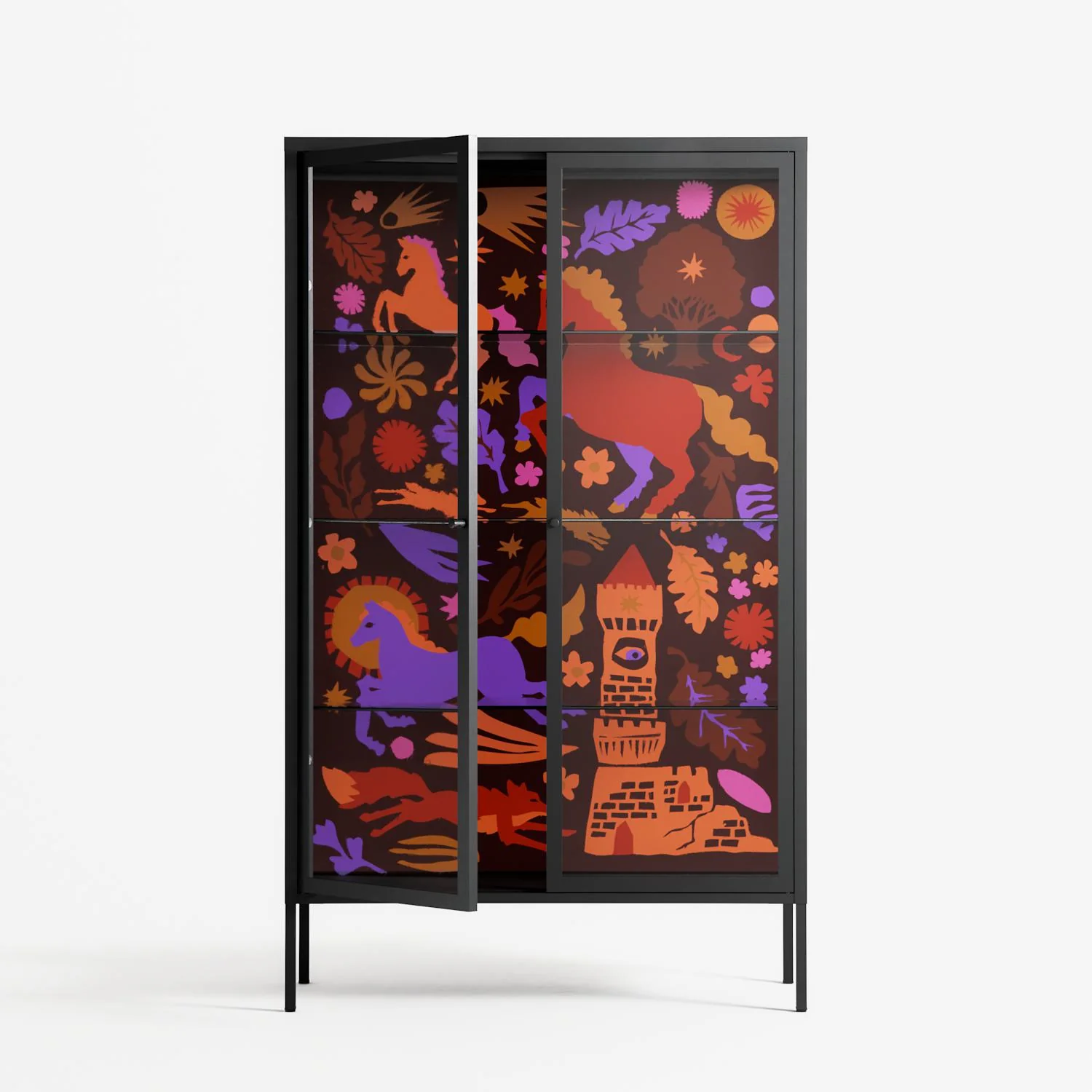 The Secret Herb Garden In The Forest 2 - Cabinet - Nick Liefhebber - Antracite - Clear glass - Image 2