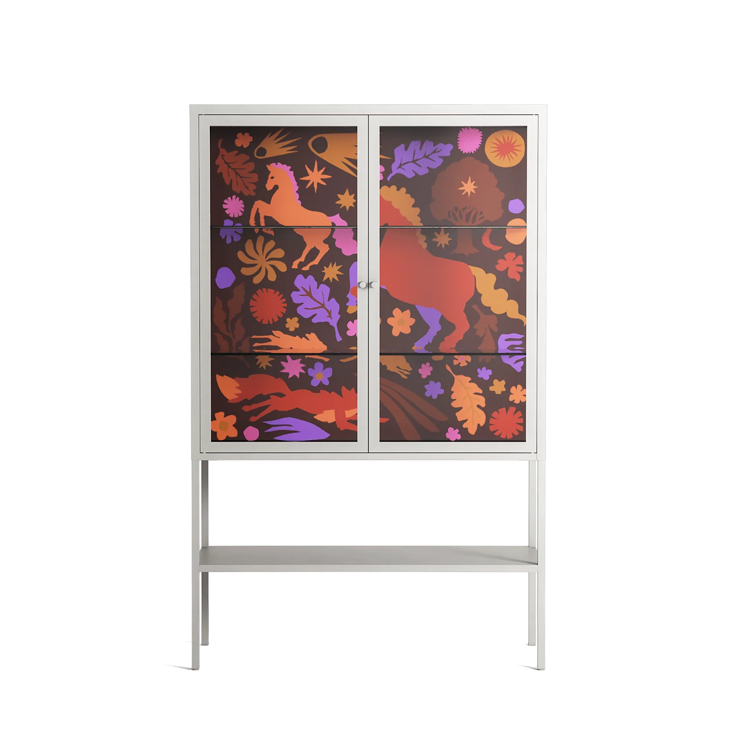 The Secret Herb Garden In The Forest 2 - Loft Cabinet - Nick Liefhebber - Chalk - Clear glass