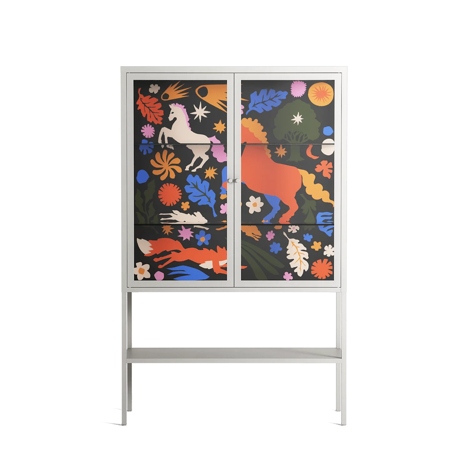 The Secret Herb Garden In The Forest - Loft Cabinet - Nick Liefhebber - Chalk - Clear glass
